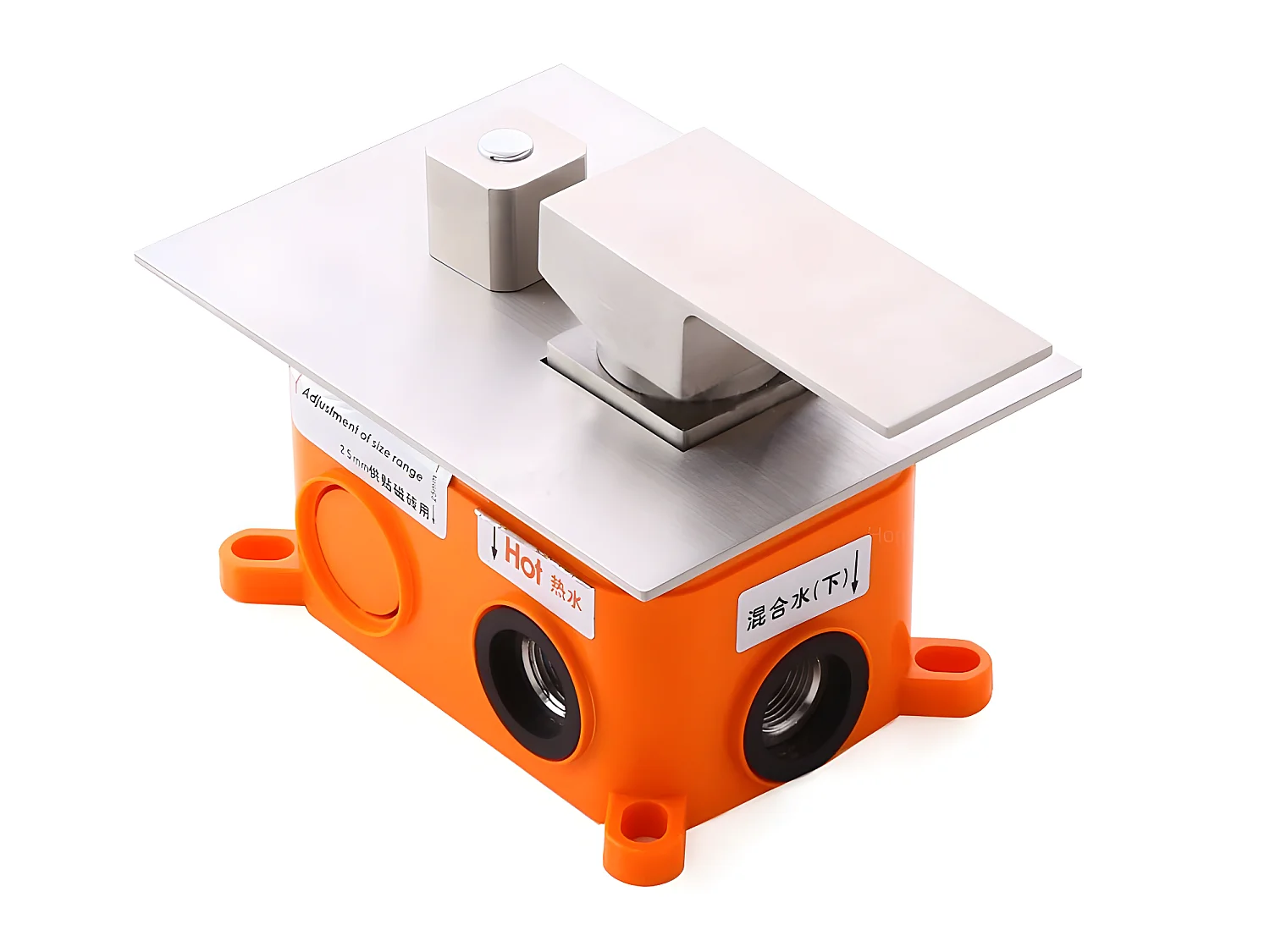 Pomme de douche LED en acier inoxydable et système de douche à main en nickel brossé Avec LED 250 mm