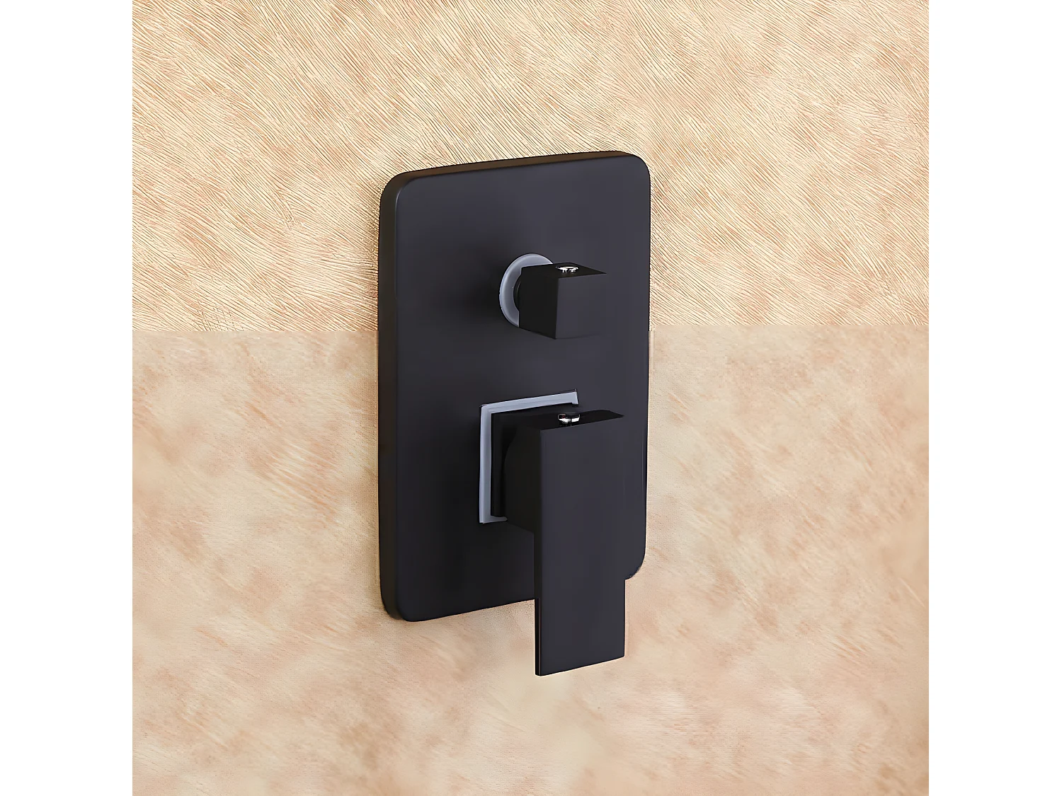 Tête de douche à fixation au plafond et système de douchette à glissière en noir 250 mm