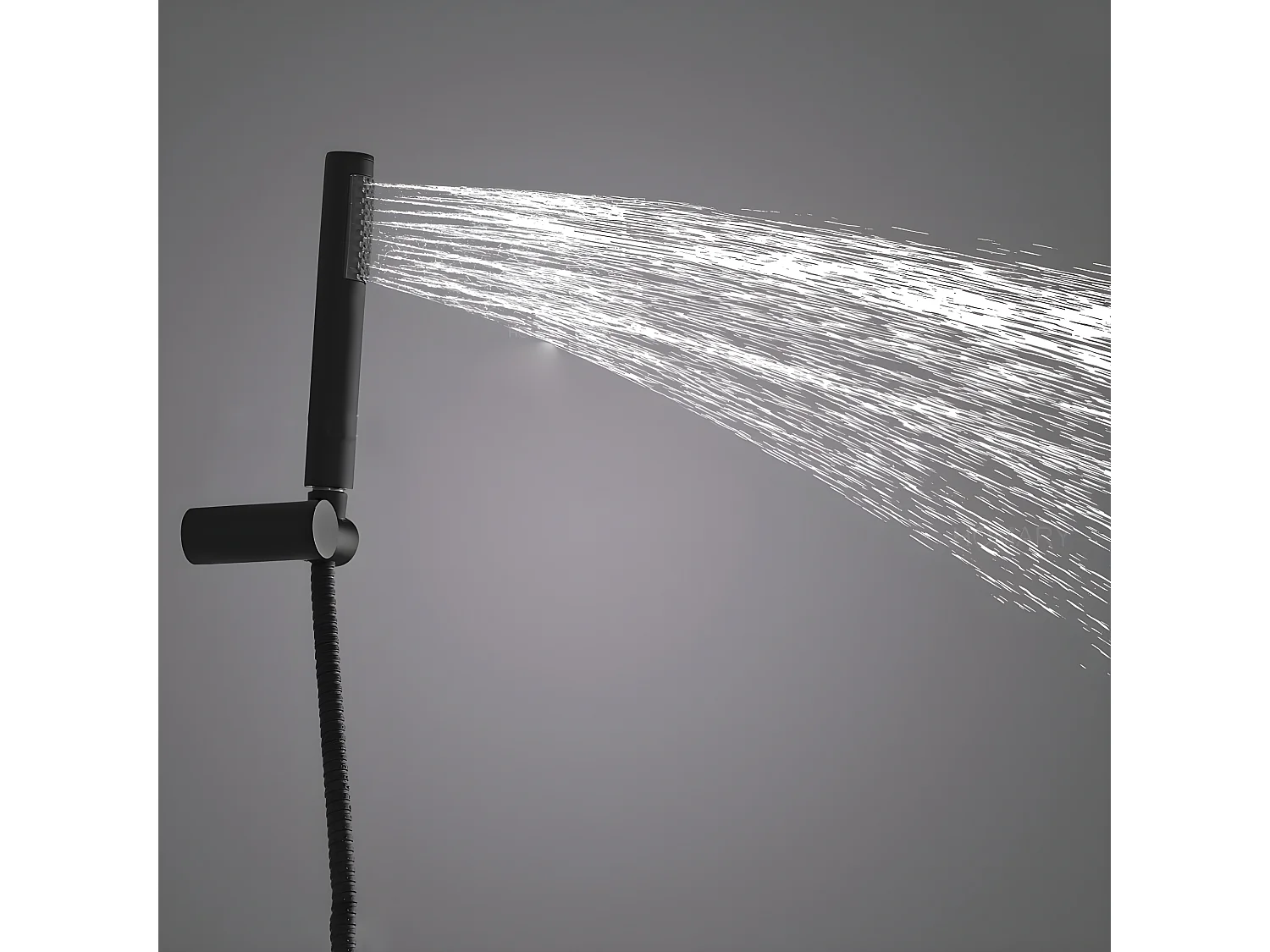 Ensemble de douche avec douchette finition noir valve standard support mural 300 mm - Corbeau