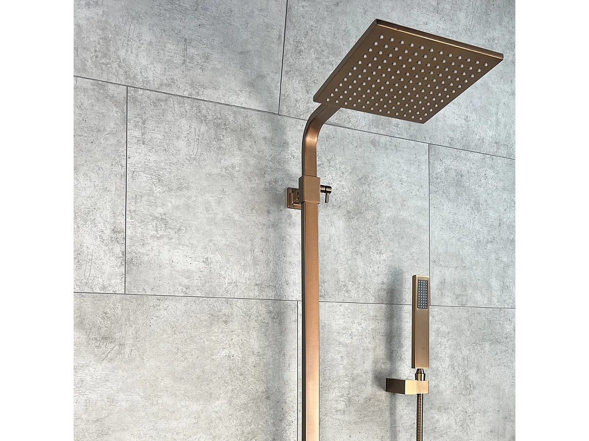 Colonne de douche thermostatique Or rose brossé - Sirius