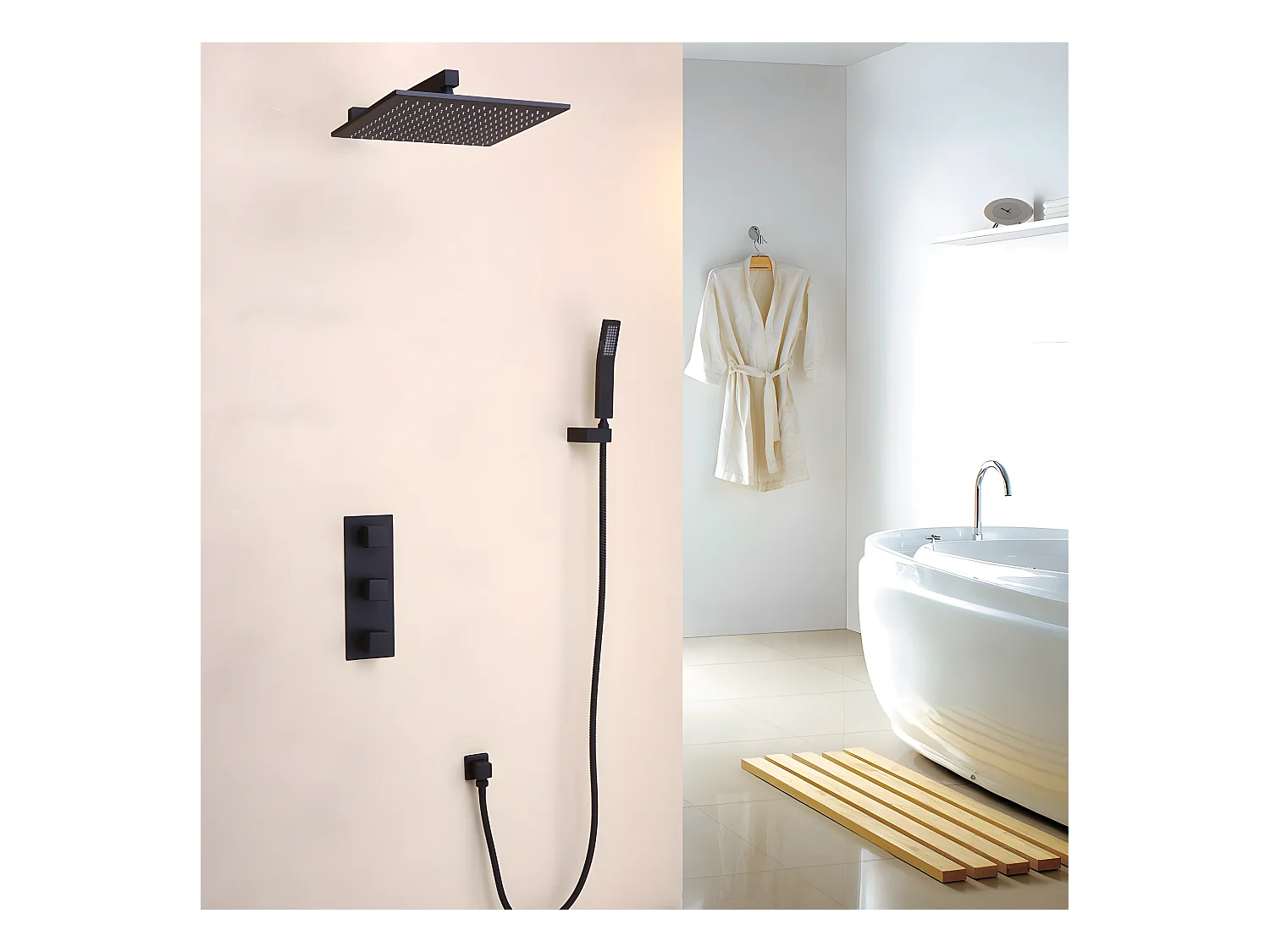 Système de douche thermostatique mural 300 mm
