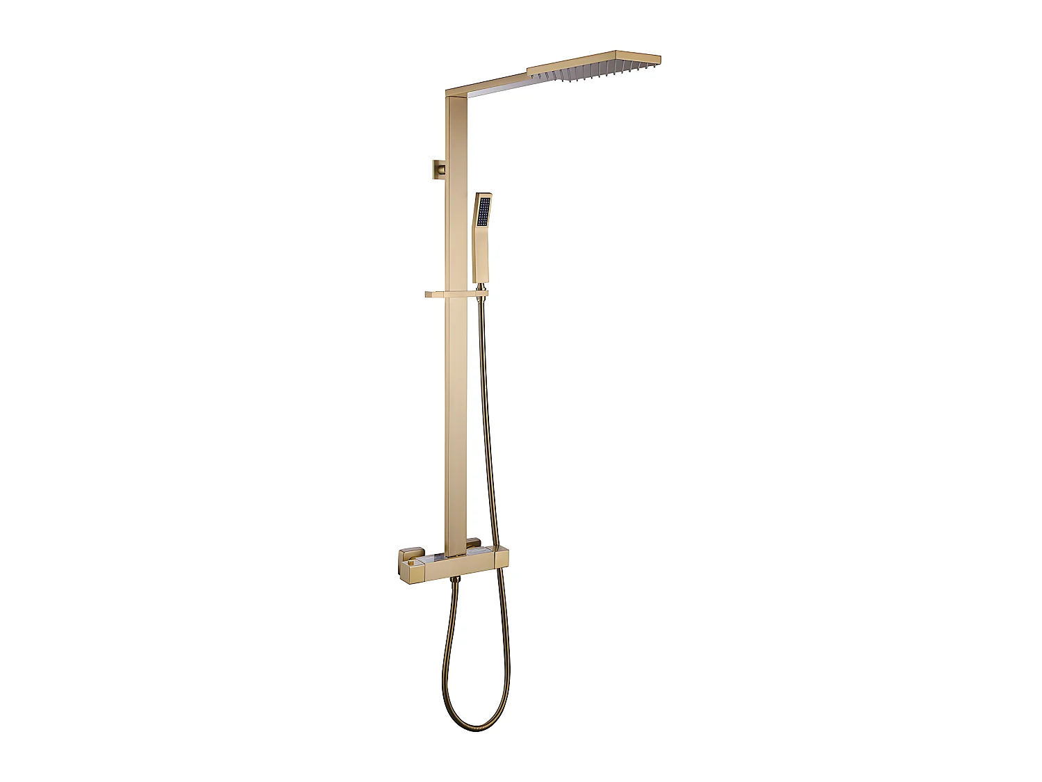 Colonne de douche thermostatique moderne Doré brossé - Sirius