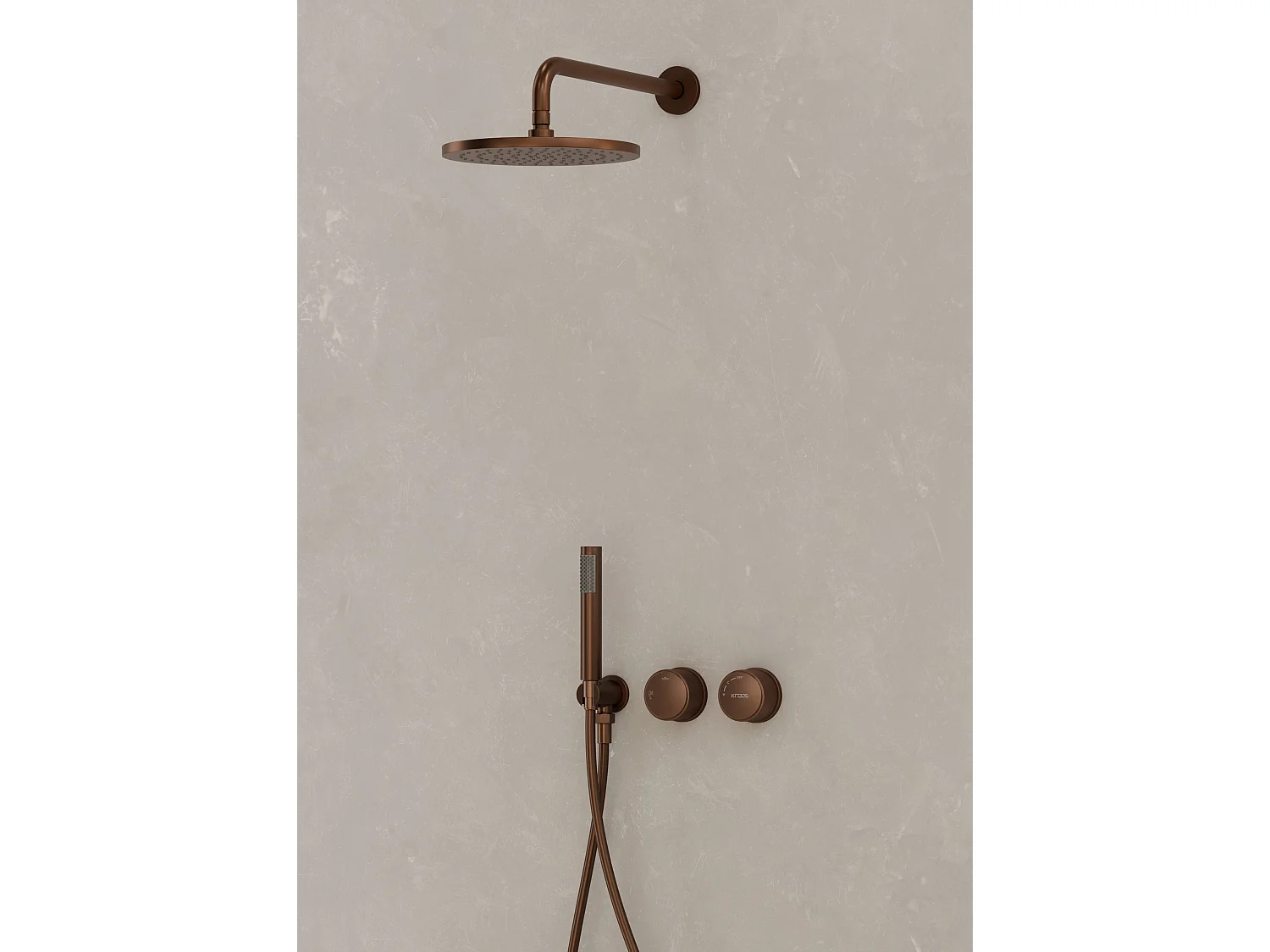Pack douche encastré Or rose brossé - Leros