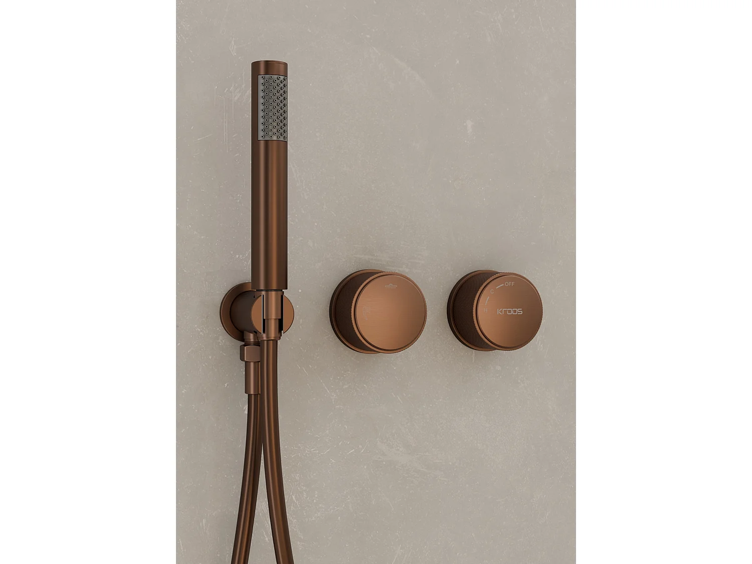 Pack douche encastré Or rose brossé - Leros