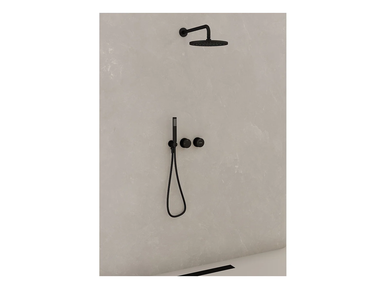 Pack douche encastré Noir - Leros