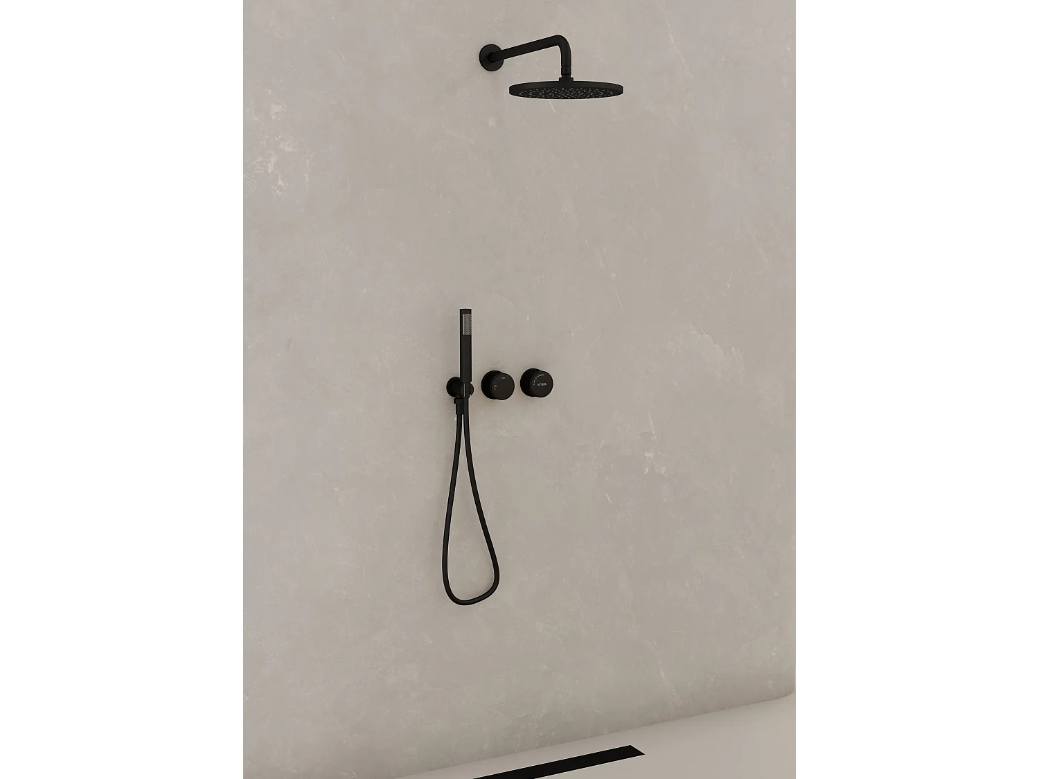 Pack douche encastré Noir - Leros