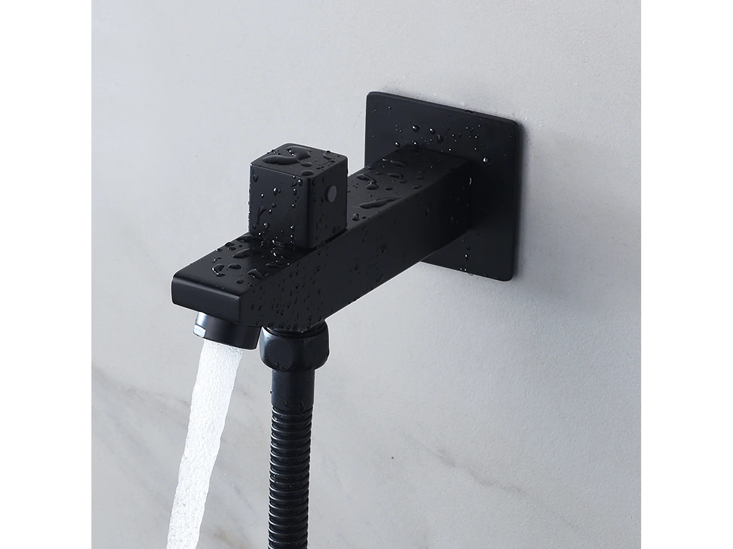 Composition de douche thermostatique avec ciel de pluie LED 800x600 mm - Noir