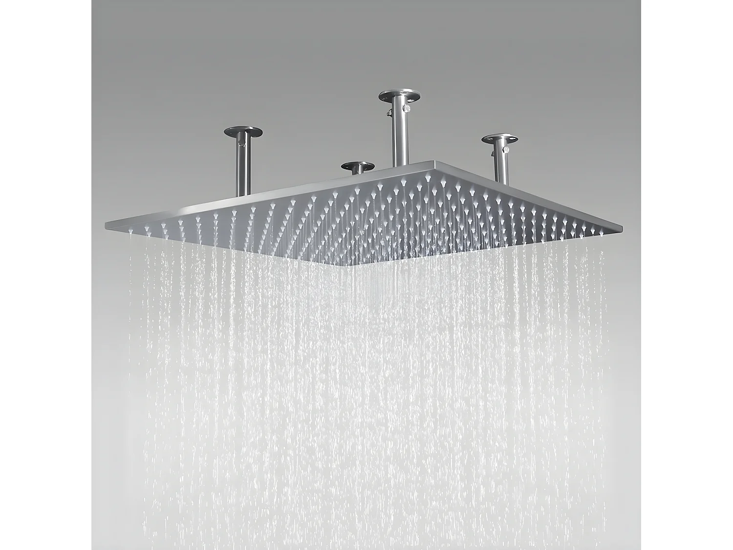 Pack de douche encastré au plafond standard - Nickel brossé