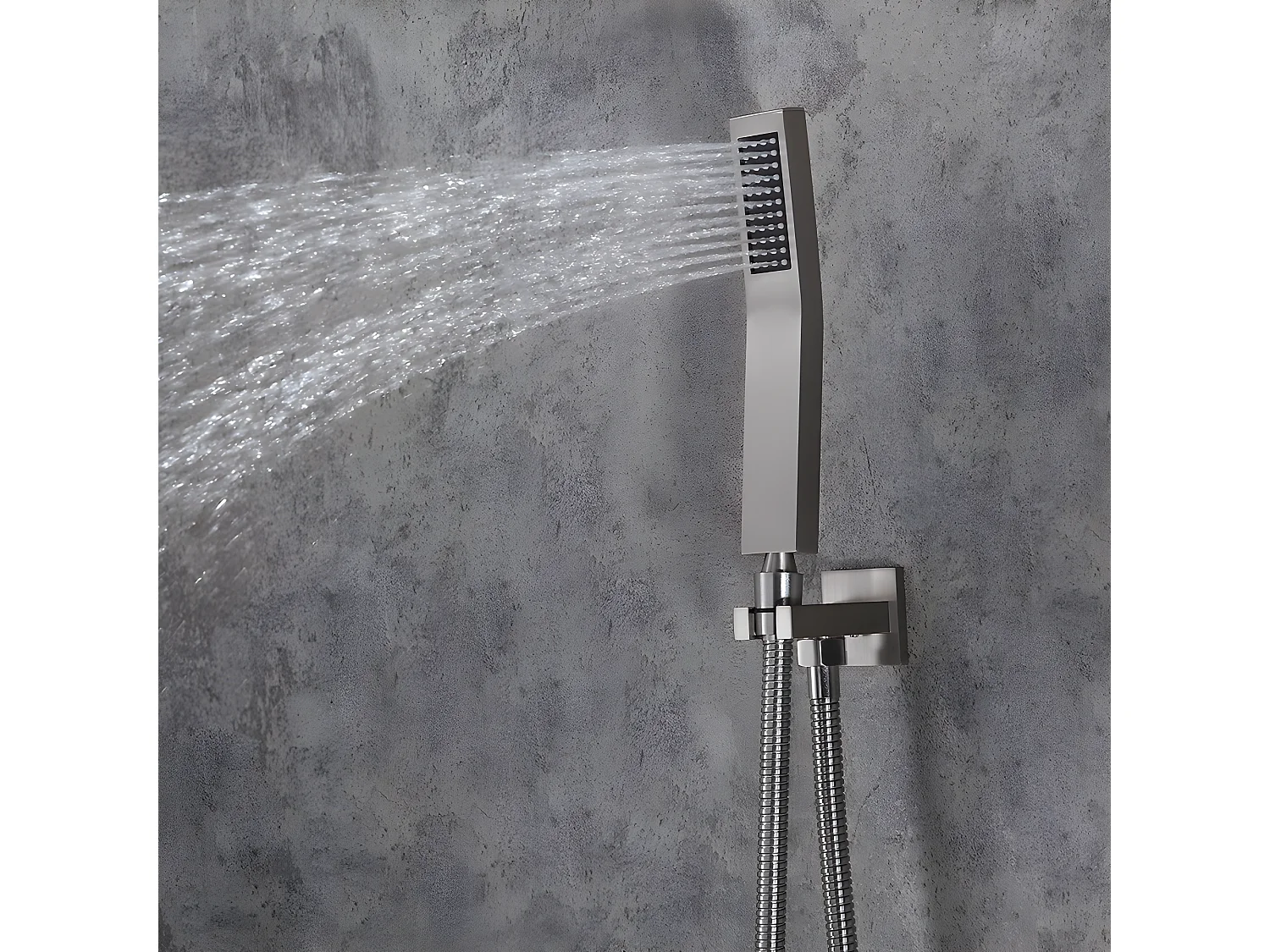 Pack de douche encastré au plafond standard - Nickel brossé