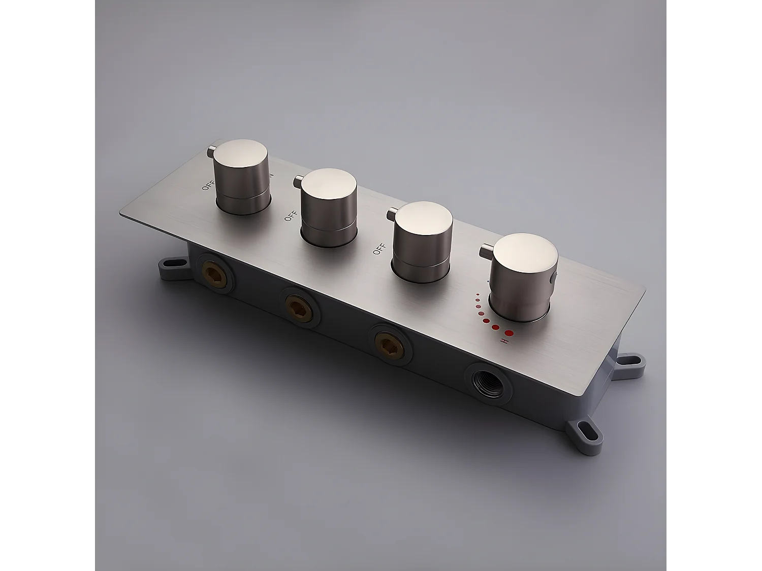 Pack de douche encastré au plafond standard - Nickel brossé