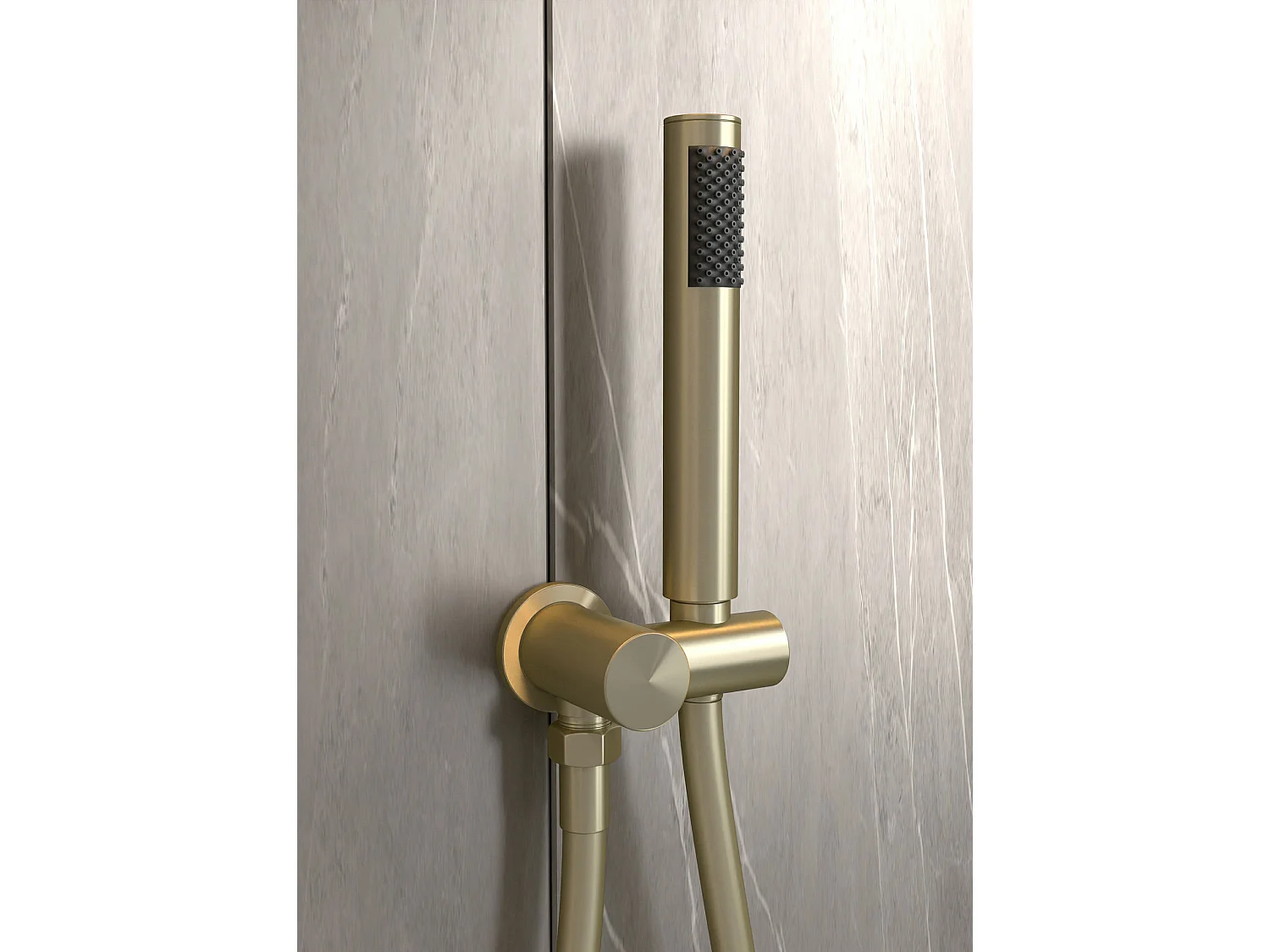 Pack douche thermostatique Doré brossé - Corbeau