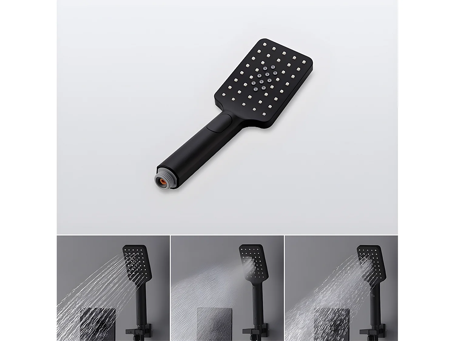 Pack de douche encastré au plafond standard 400 mm - Noir