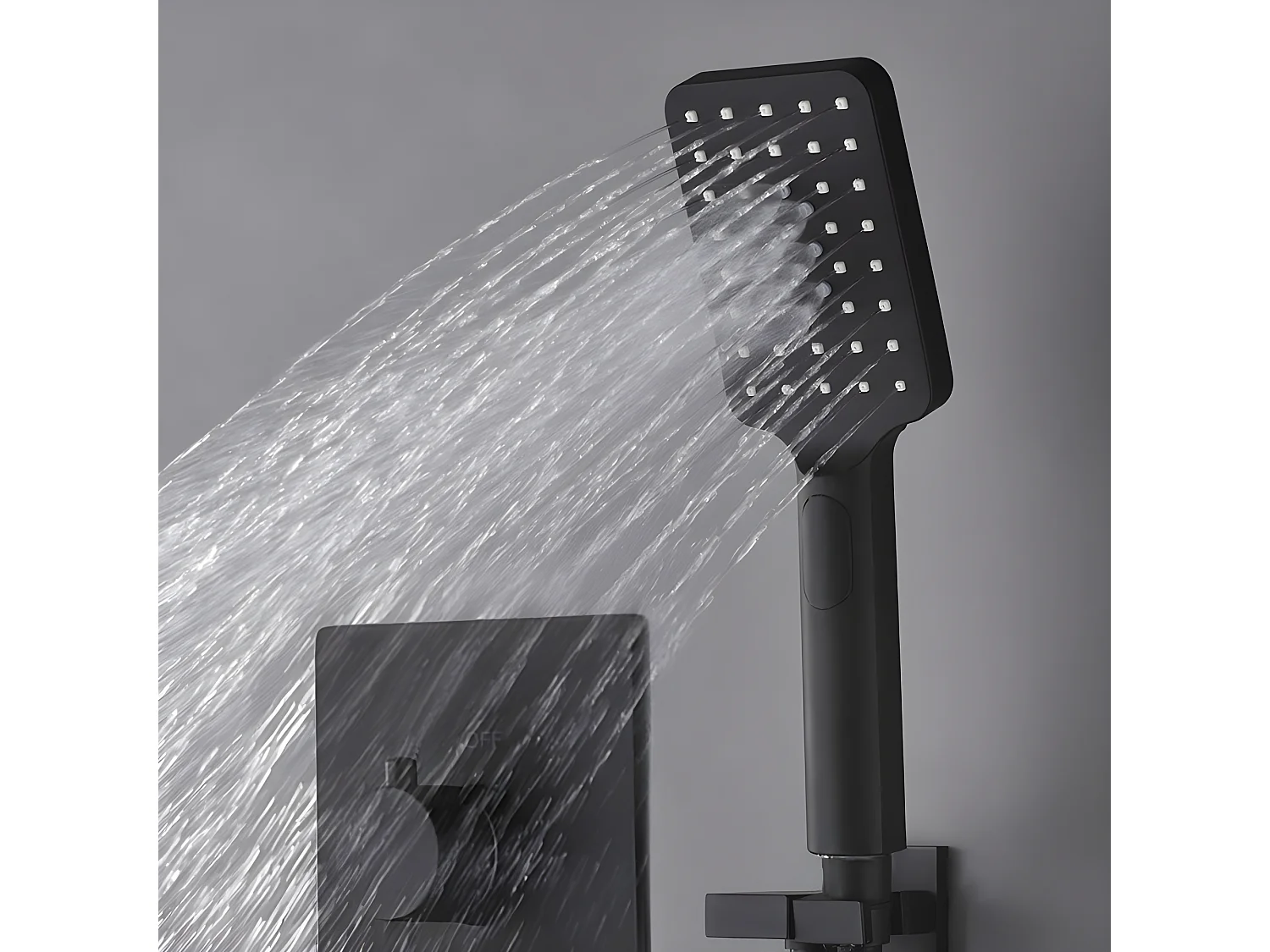 Pack de douche encastré au plafond standard 400 mm - Noir