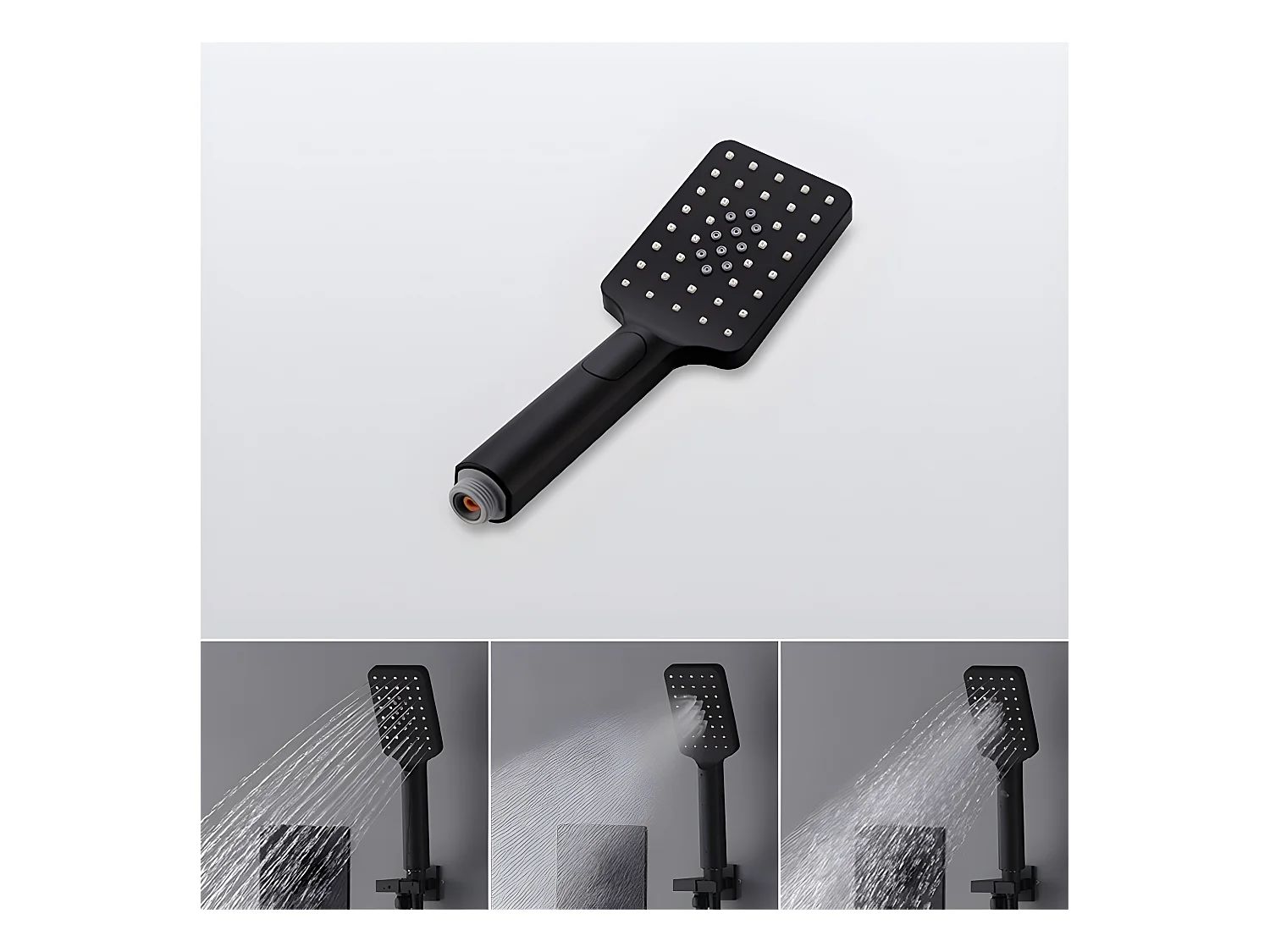 Pack de douche encastré au plafond standard 400 mm - Noir