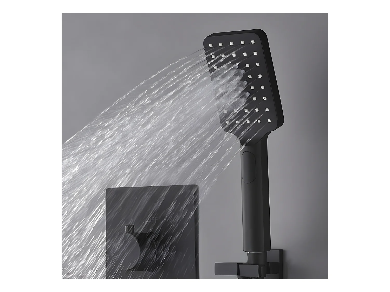 Pack de douche encastré au plafond standard 400 mm - Noir