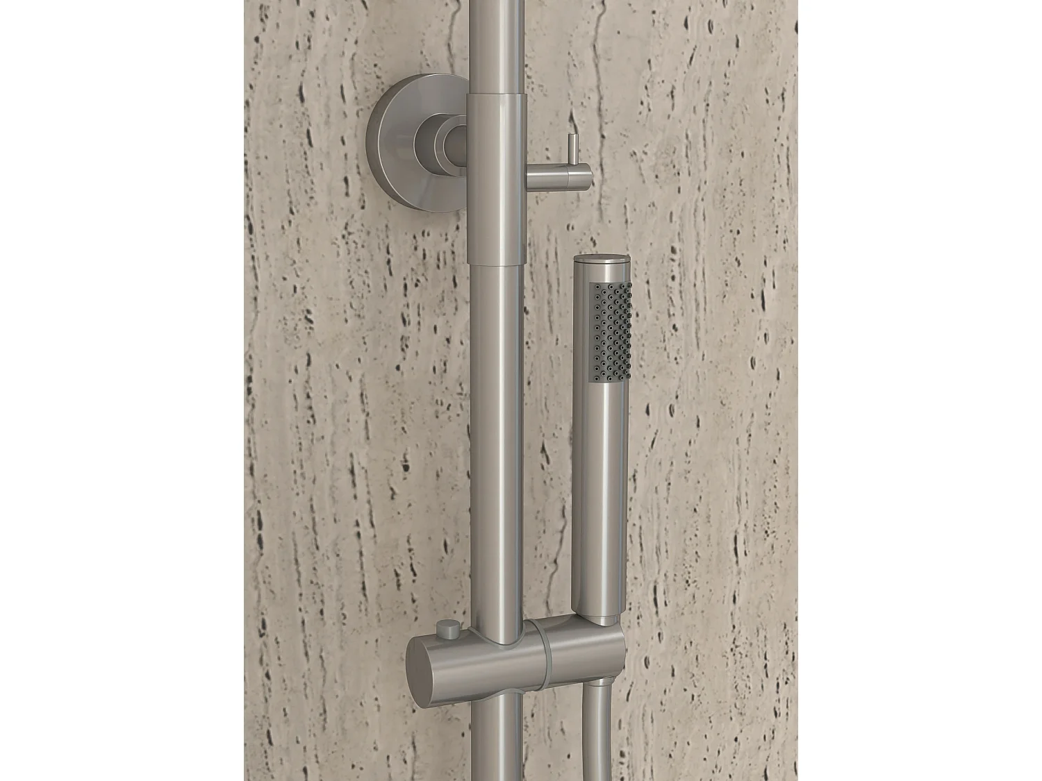 Colonne de douche et bain thermostatique Nickel brossé - Corbeau