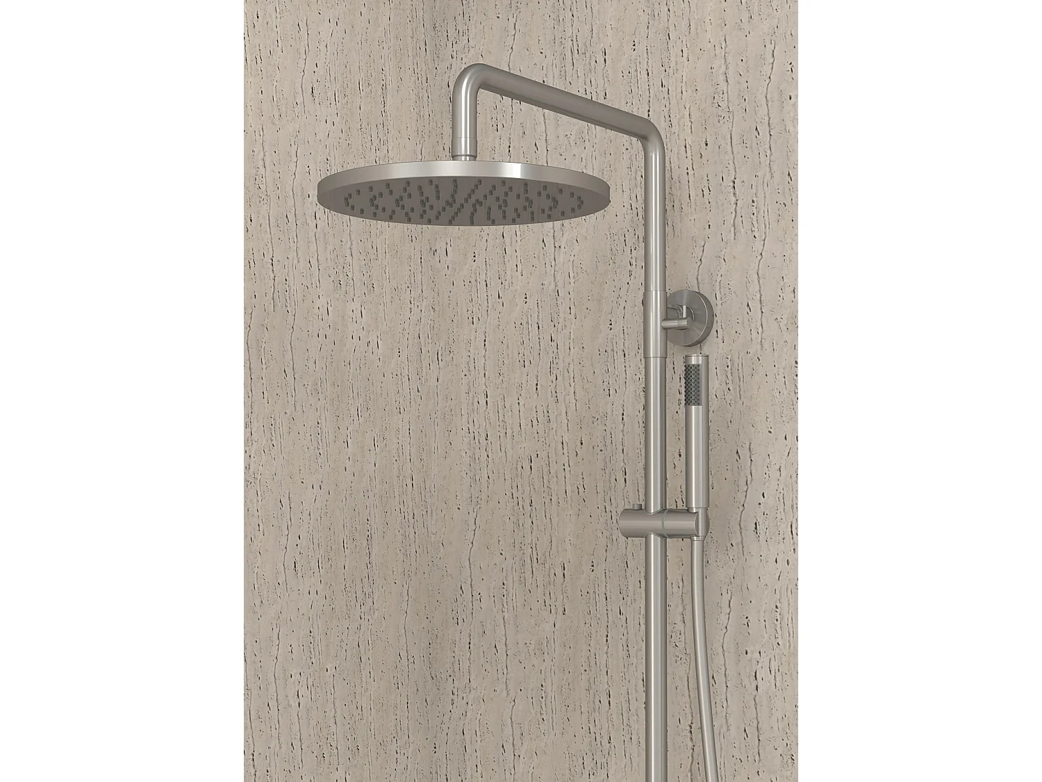 Colonne de douche et bain thermostatique Nickel brossé - Corbeau
