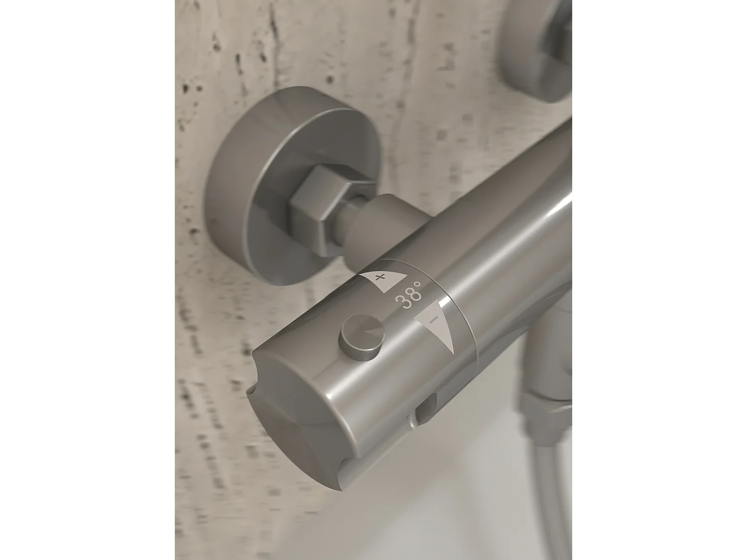 Colonne de douche et bain thermostatique Nickel brossé - Corbeau