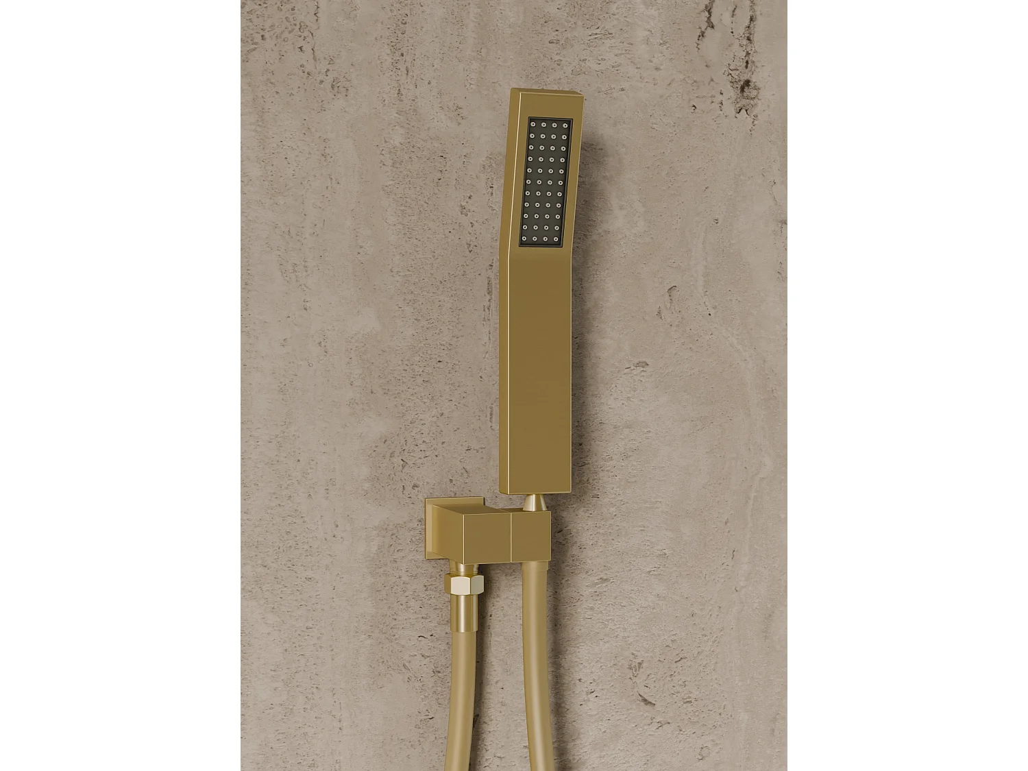 Système de douche thermostatique encastré au plafond - Doré brossé