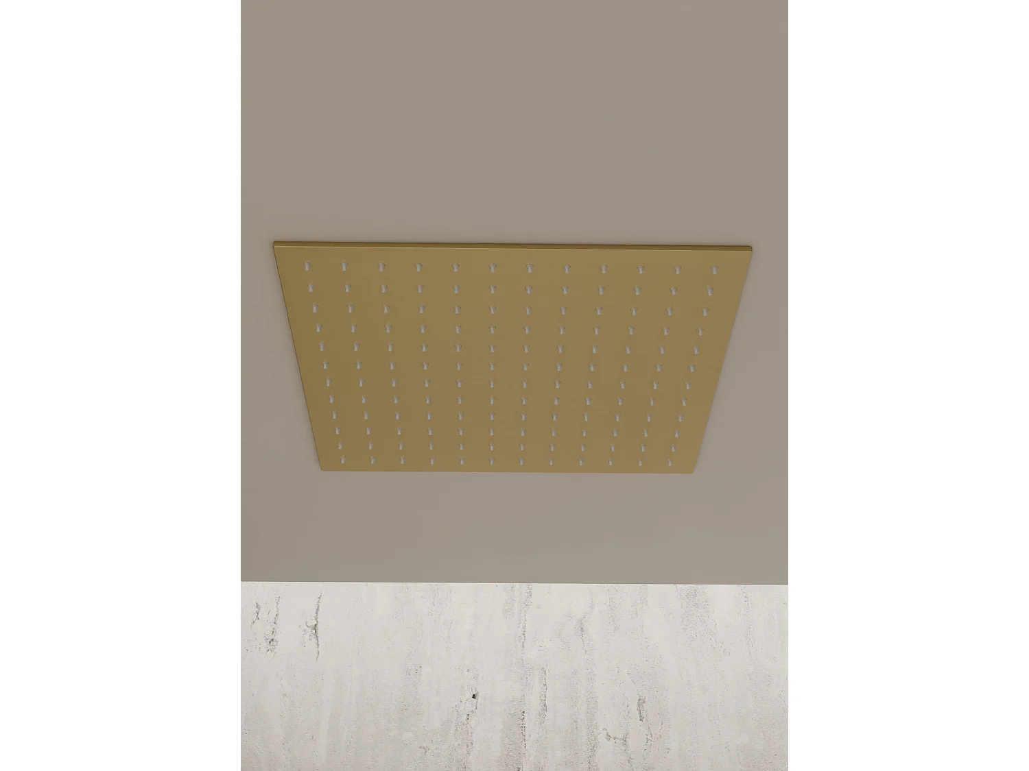 Système de douche thermostatique encastré au plafond - Doré brossé