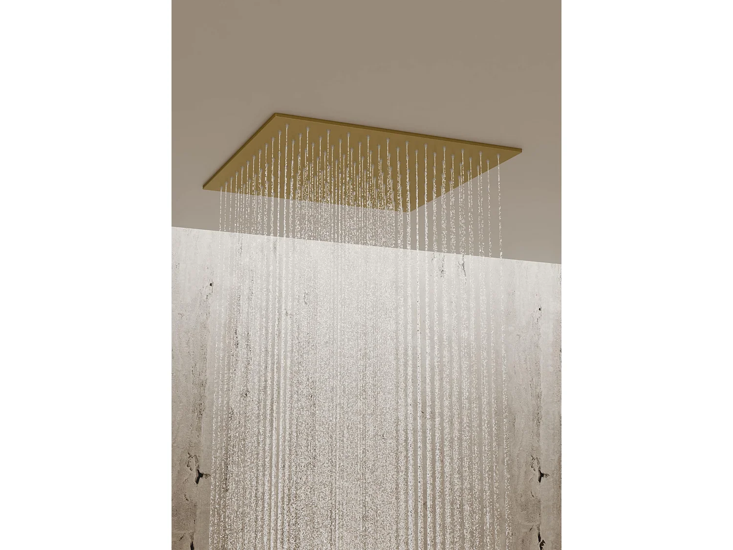 Système de douche thermostatique encastré au plafond - Doré brossé