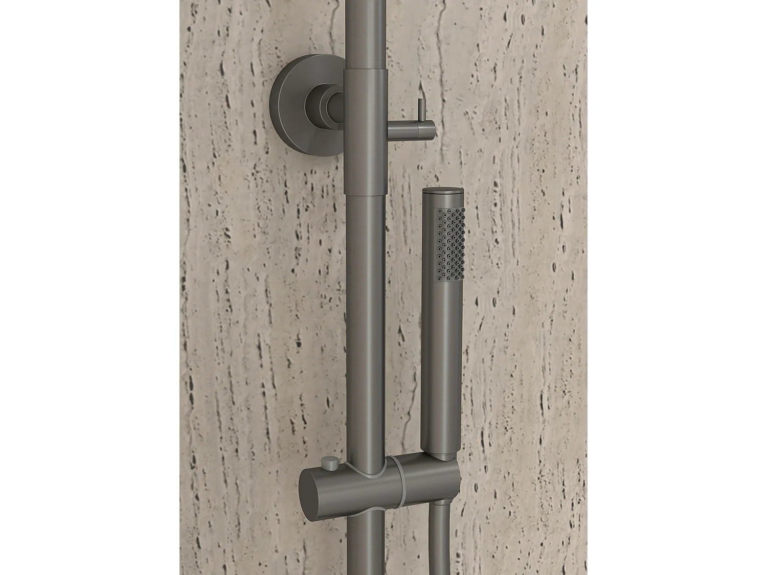 Colonne de douche et bain thermostatique Gun métal - Corbeau
