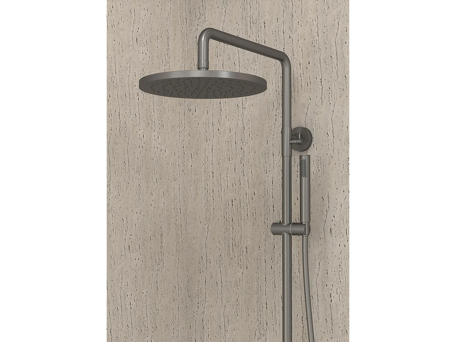 Colonne de douche et bain thermostatique Gun métal - Corbeau