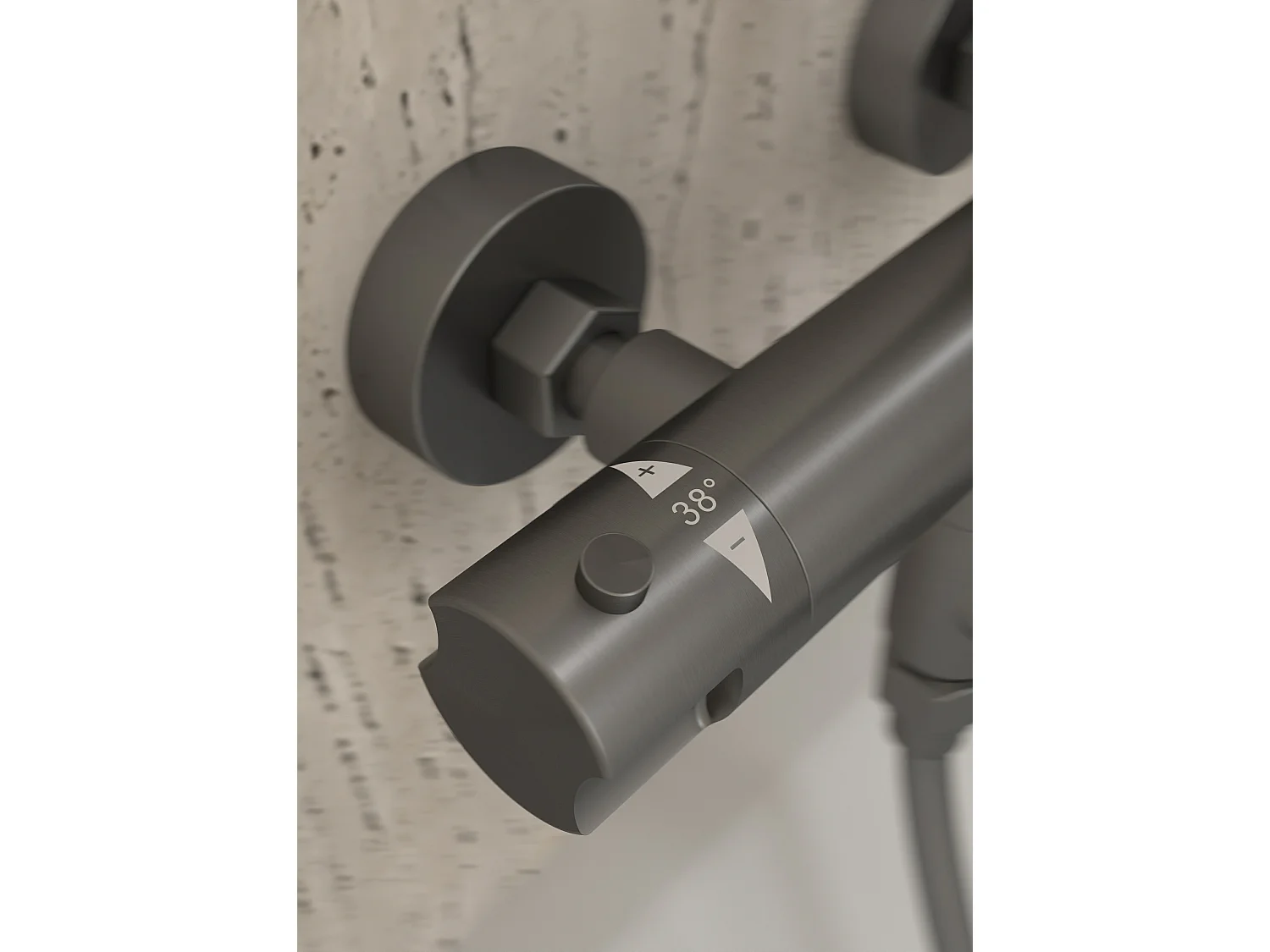 Colonne de douche et bain thermostatique Gun métal - Corbeau