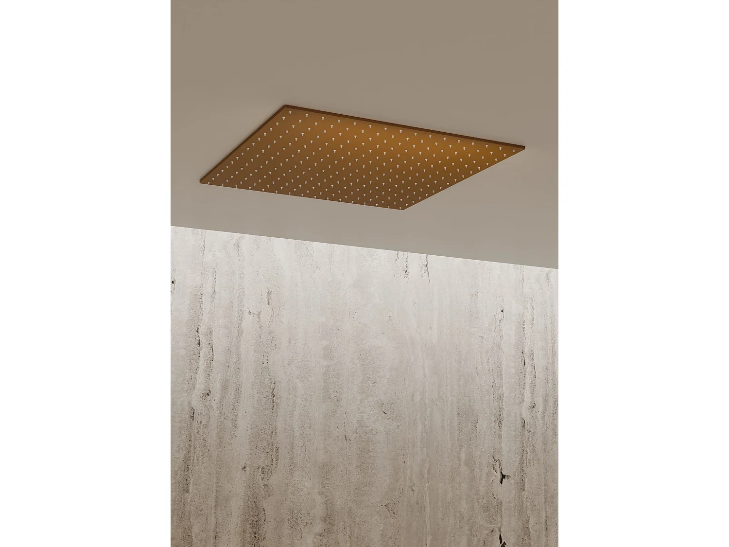 Système de douche thermostatique au plafond avec jets encastré 500 mm - Or rose brossé