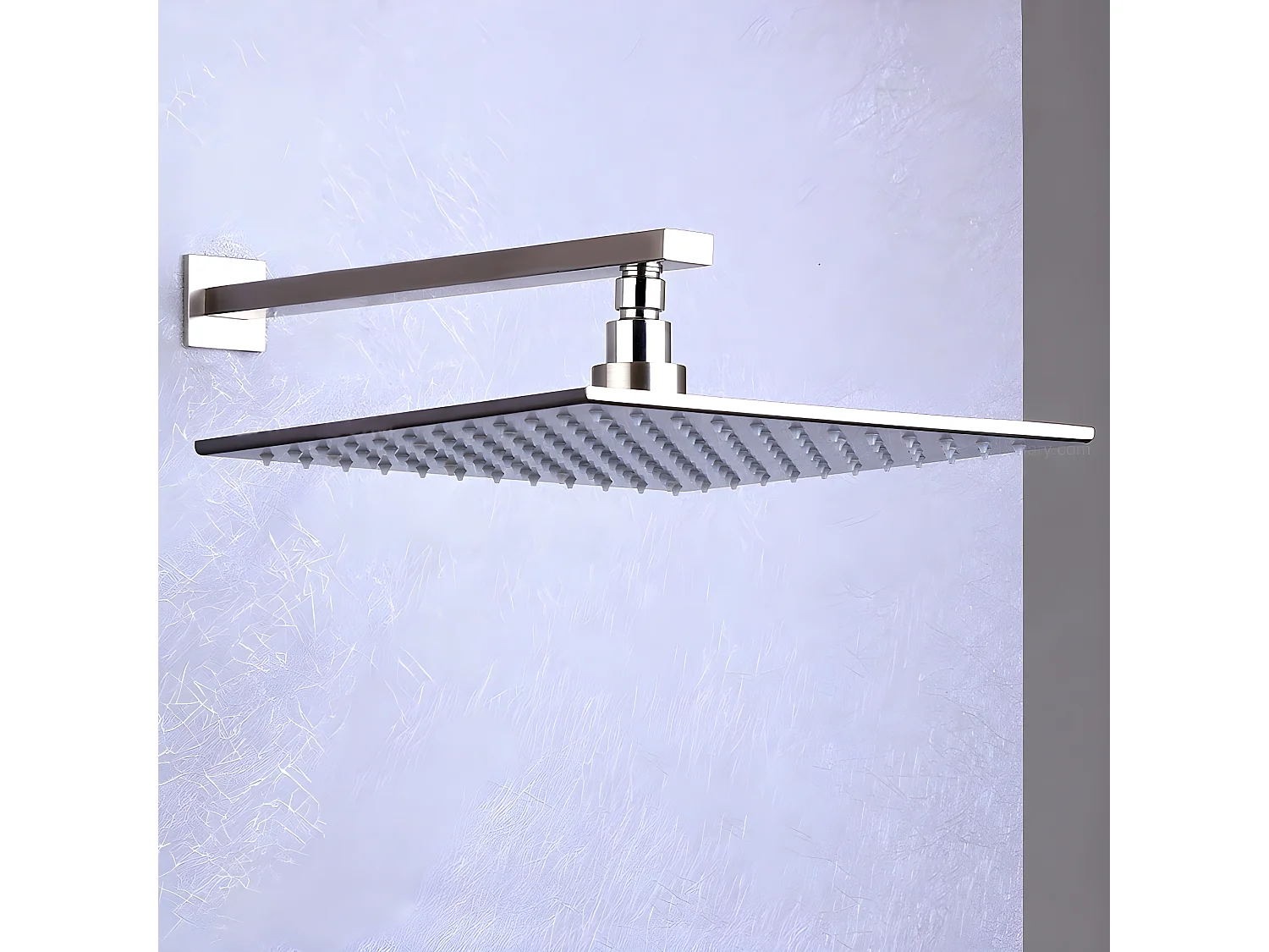 Composition de douche LED avec douchette - Nickel brossé - LED - 300 mm