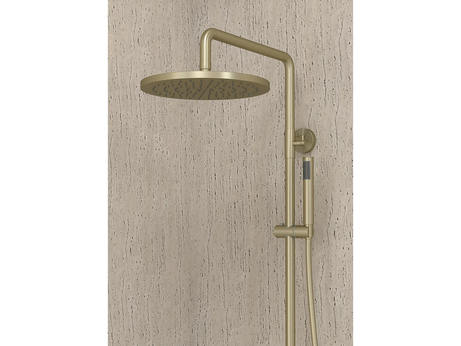 Colonne de douche et bain thermostatique Doré brossé - Corbeau