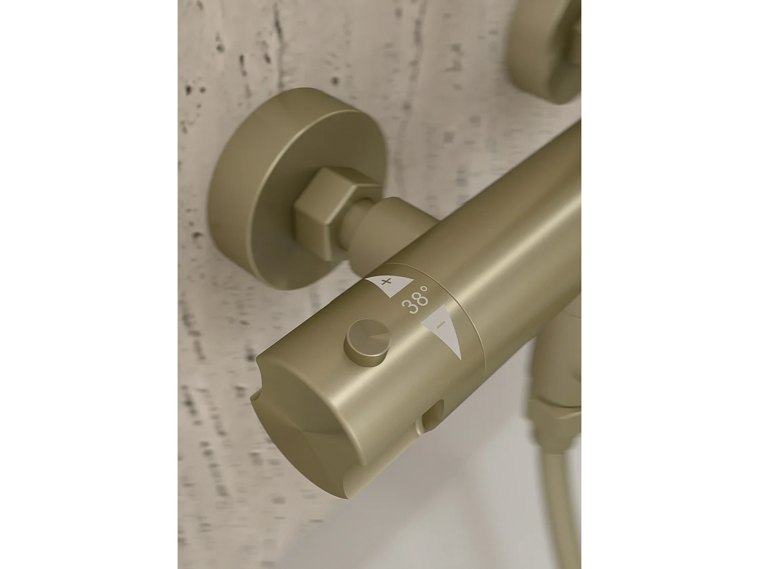 Colonne de douche et bain thermostatique Doré brossé - Corbeau