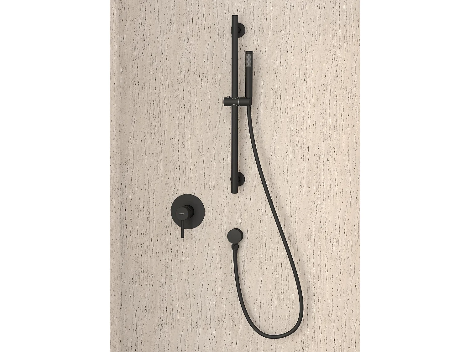 Mitigeur douche encastré avec ensemble barre et douchette Noir - Corbeau