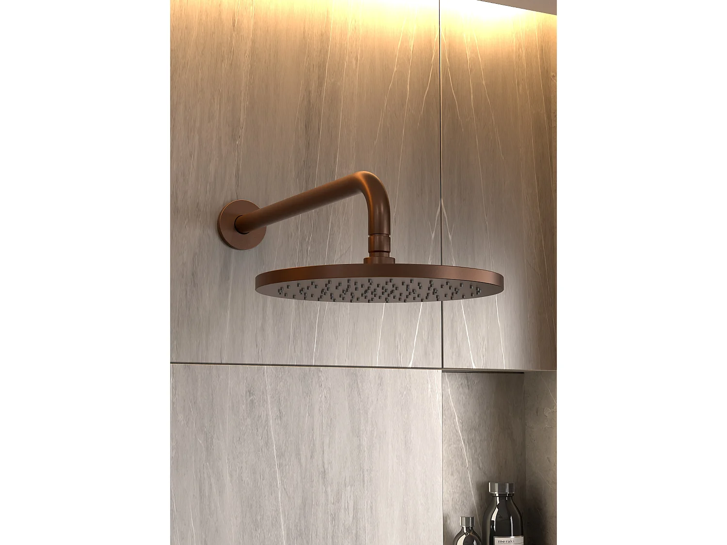 Composition mitigeur de douche encastrée Or rose brossé - Corbeau