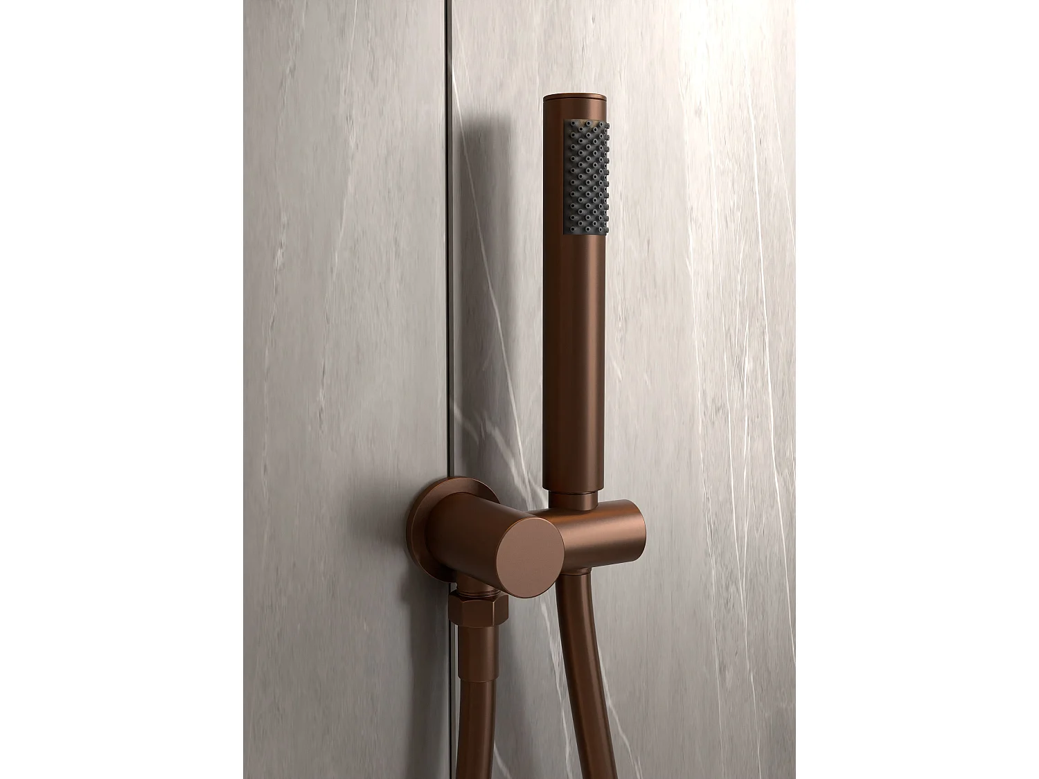 Composition mitigeur de douche encastrée Or rose brossé - Corbeau