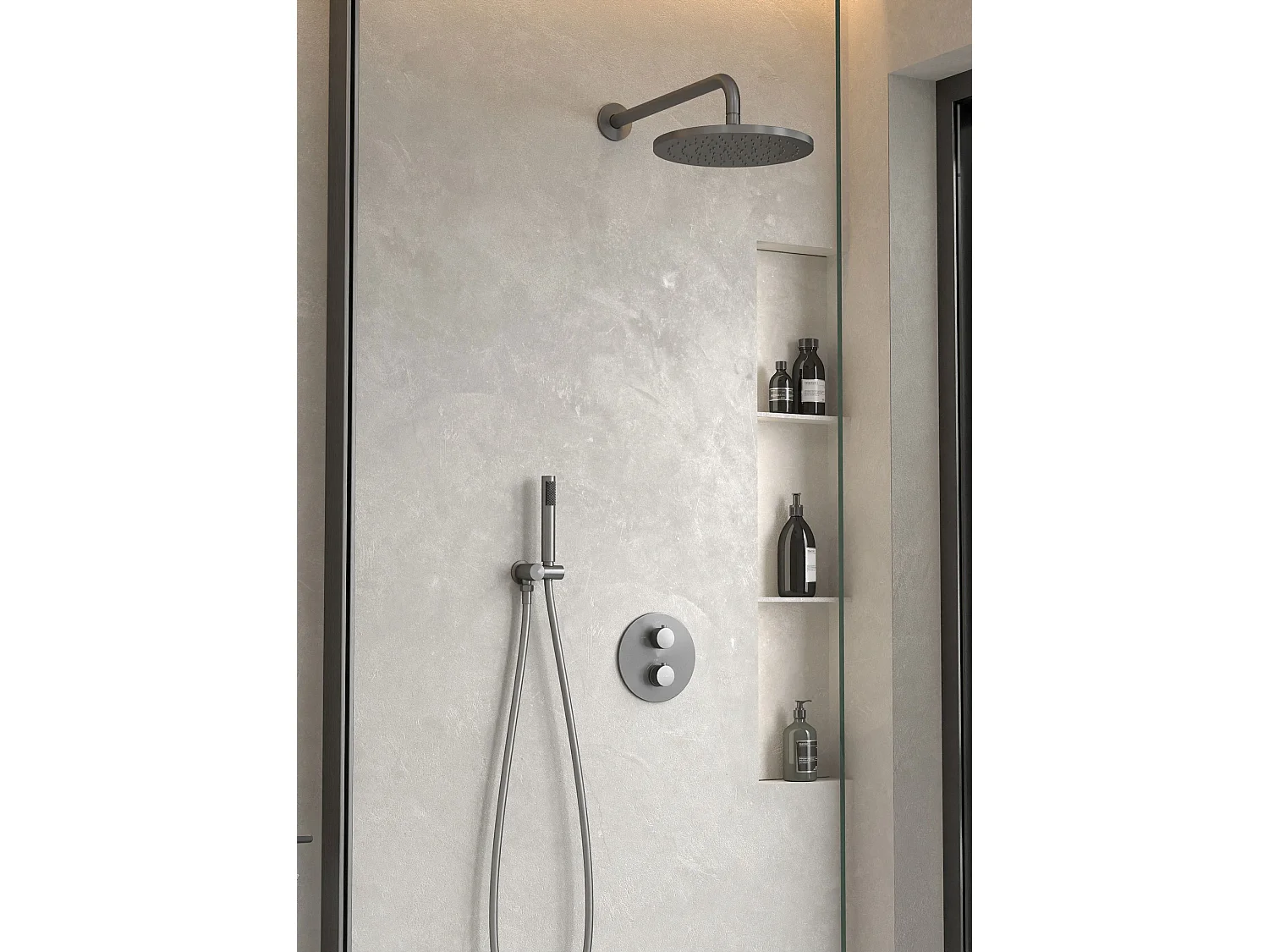 Pack douche thermostatique Gun métal - Corbeau