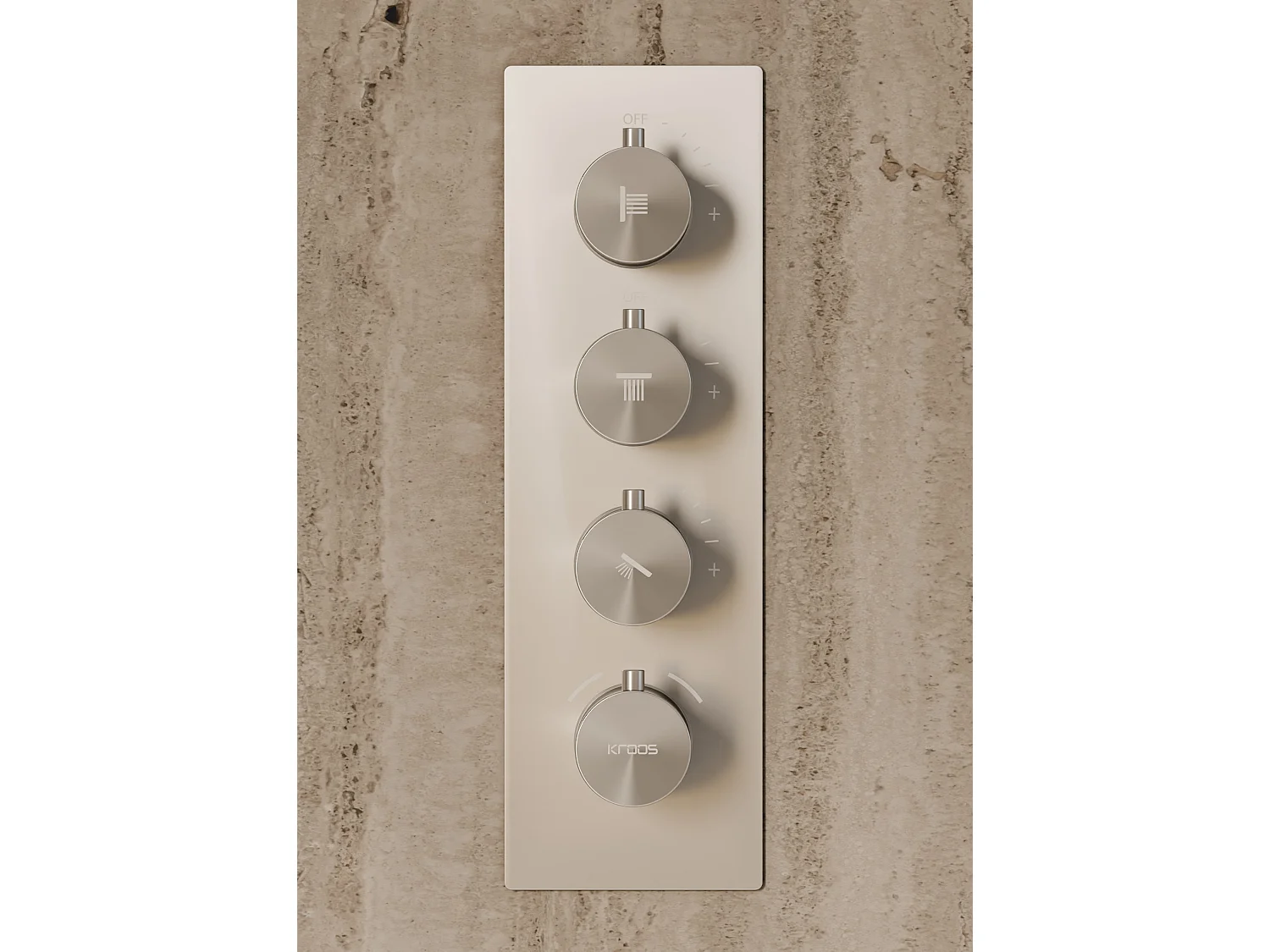 Système de douche thermostatique au plafond avec jets encastré 500 mm - Nickel brossé