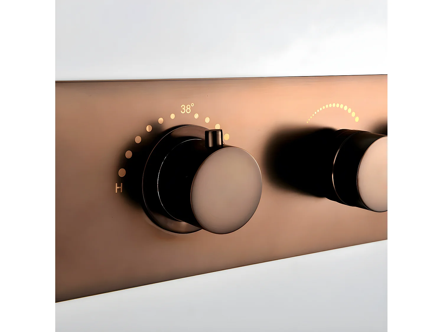 Composition mitigeur de douche thermostatique encastrée cuivré - Celaya