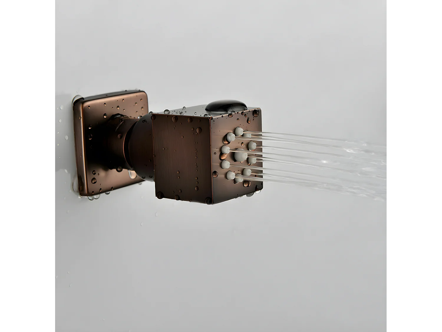 Composition mitigeur de douche thermostatique encastrée cuivré - Celaya