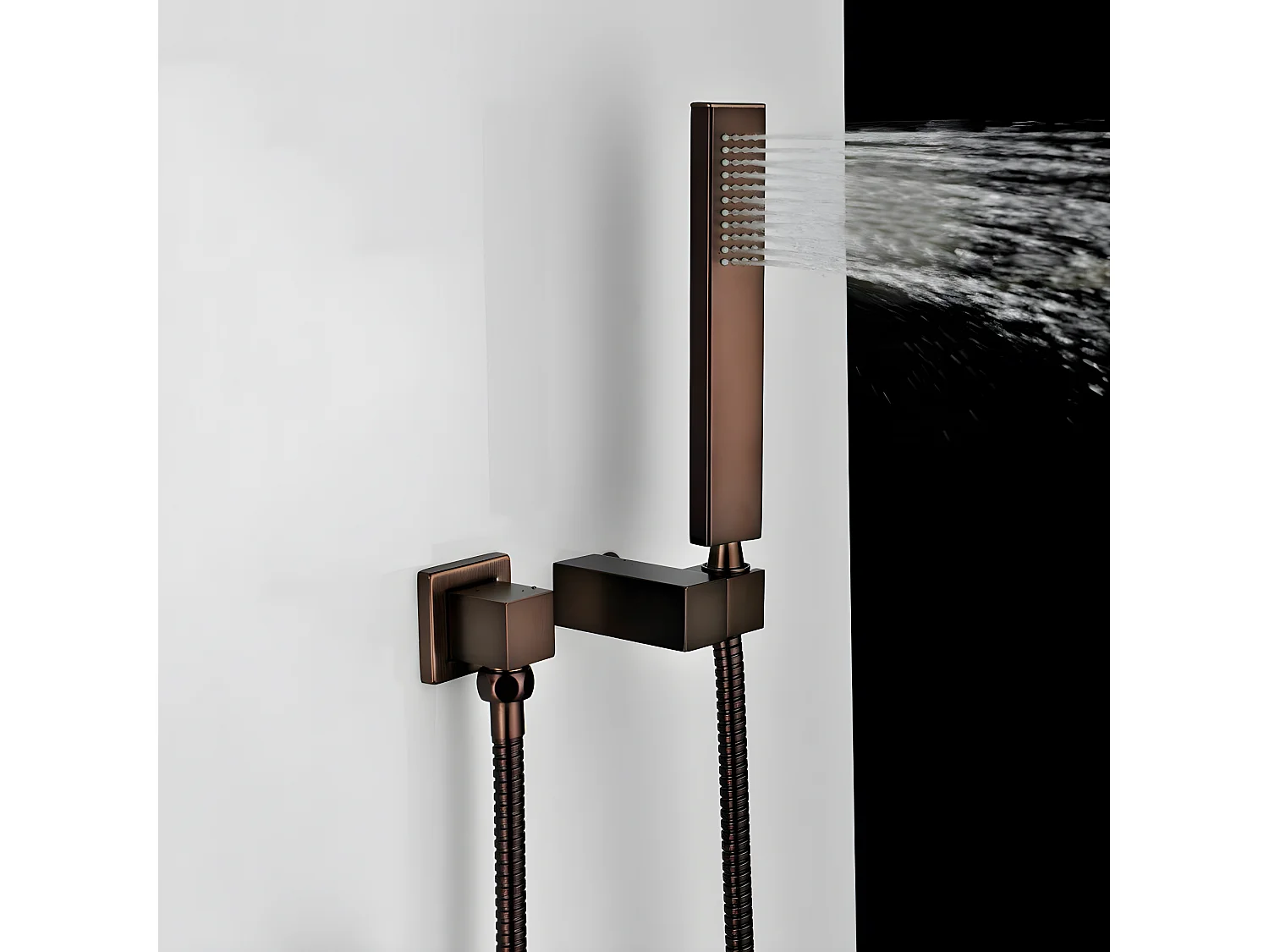 Composition mitigeur de douche thermostatique encastrée cuivré - Celaya