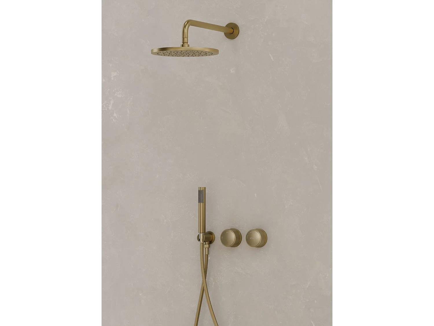 Pack douche encastré Doré brossé - Leros
