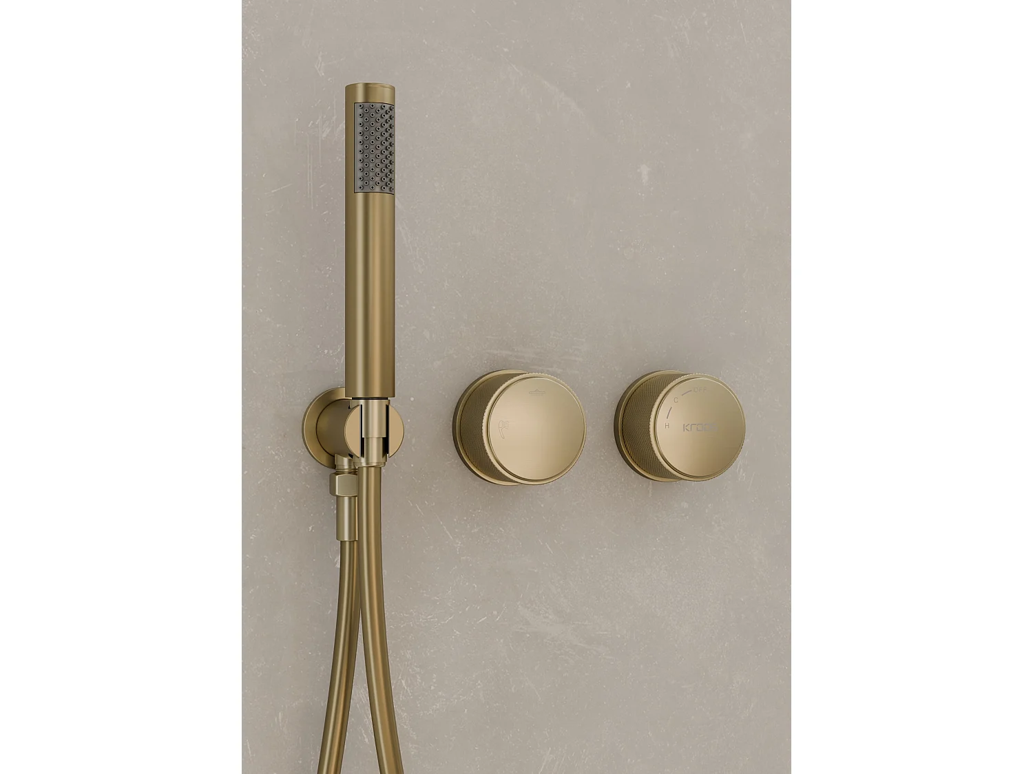 Pack douche encastré Doré brossé - Leros