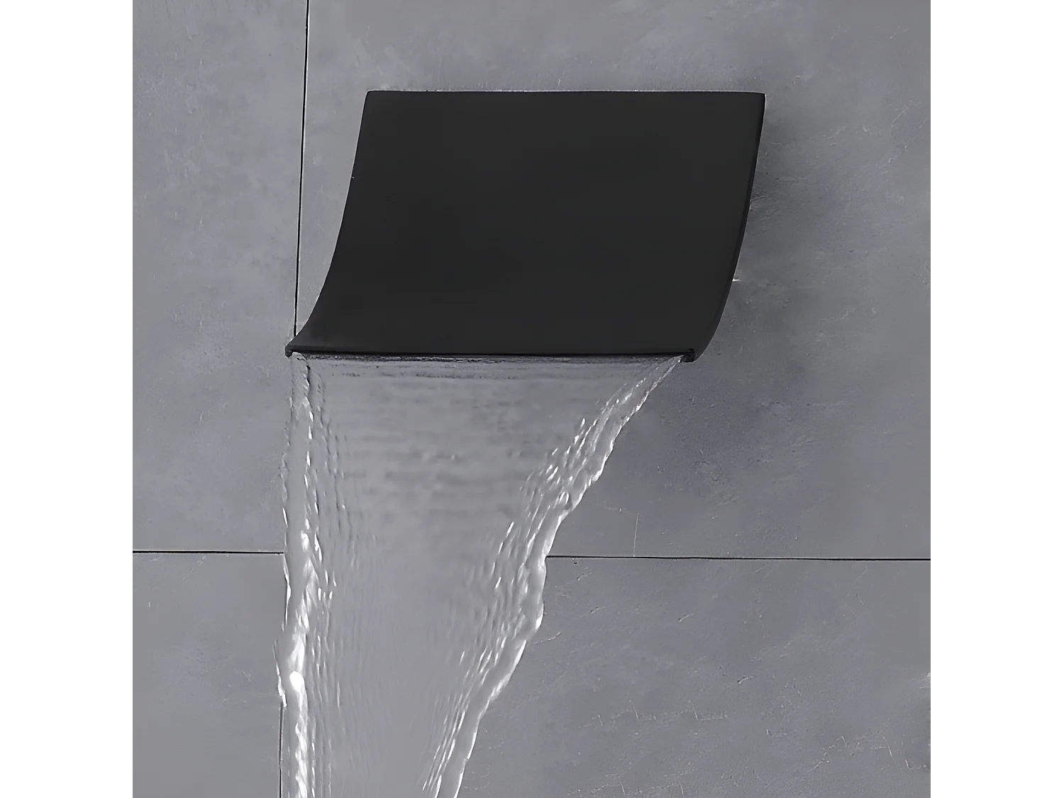 Cascade pomme de douche et système de douche à main noir solide