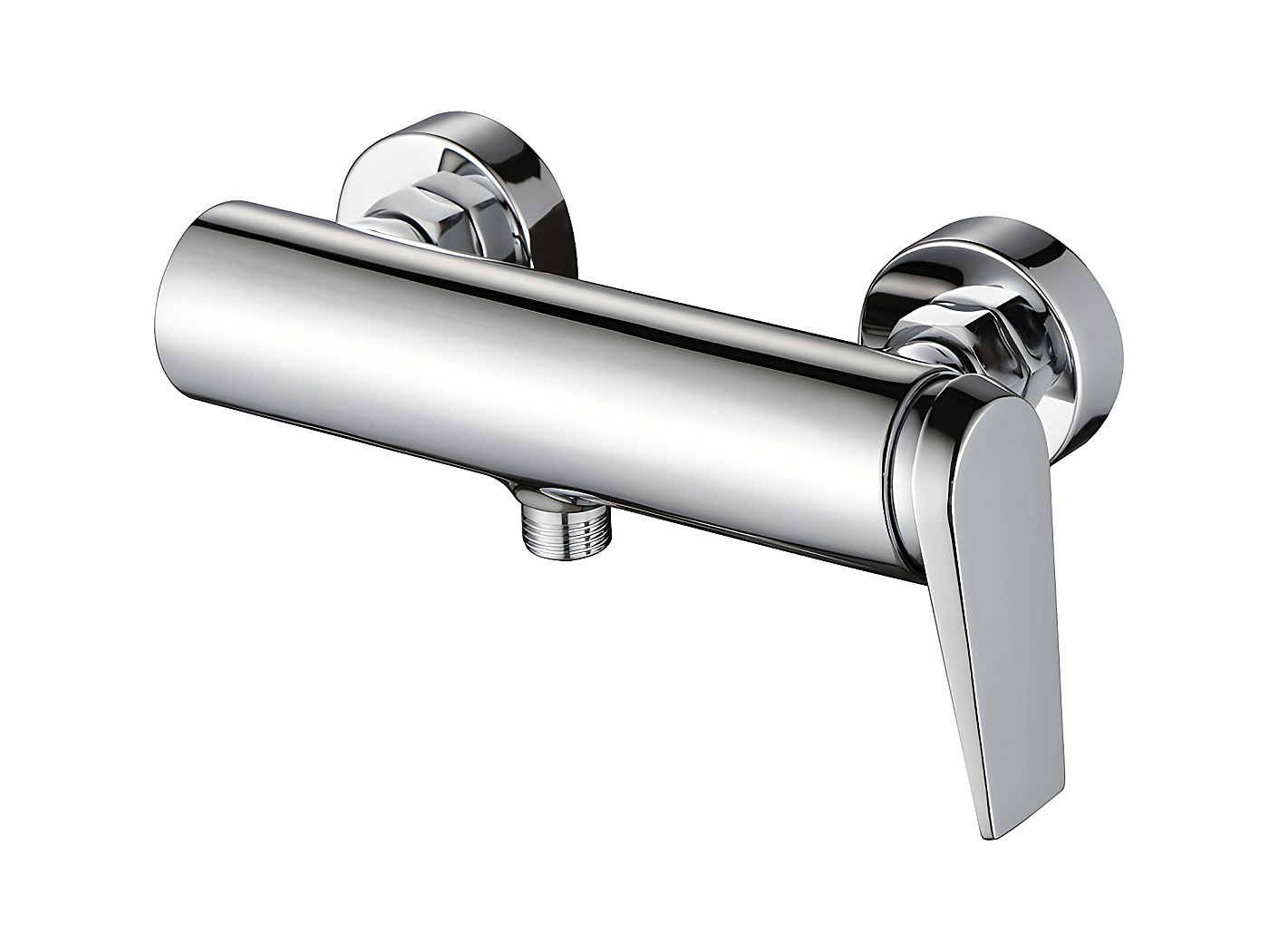 Robinet De Douche Chromé à Poignée Unique, Bec Montant Mural De 1/2