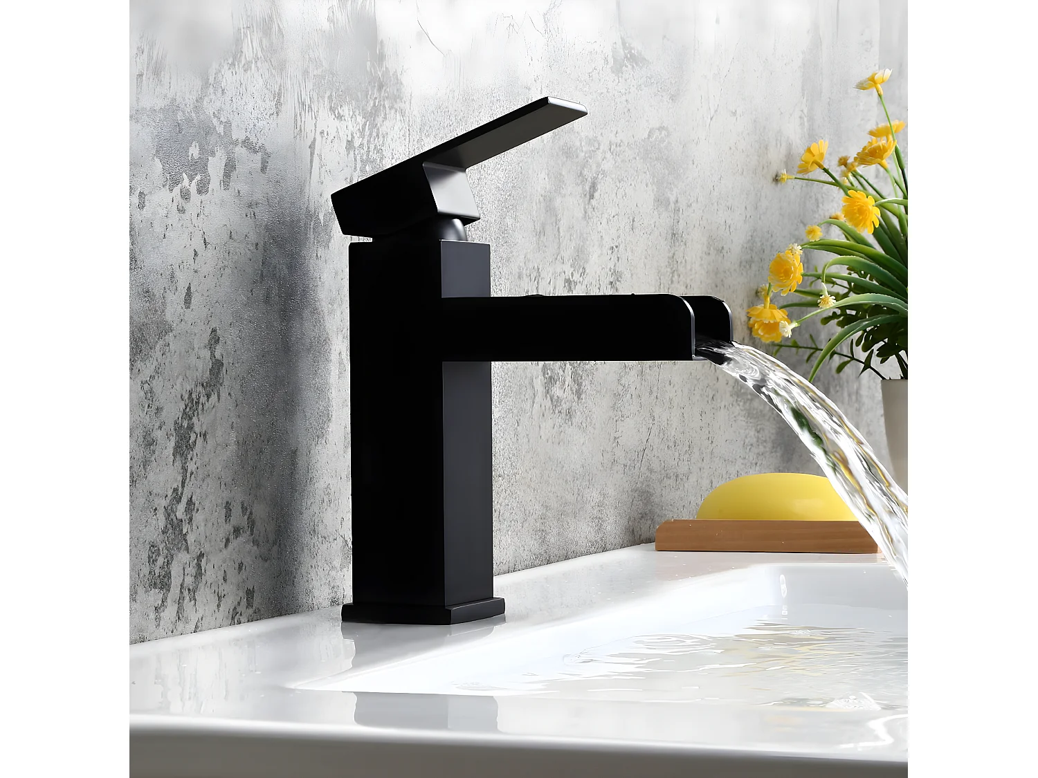Mitigeur cascade lavabo Noir - Alnair