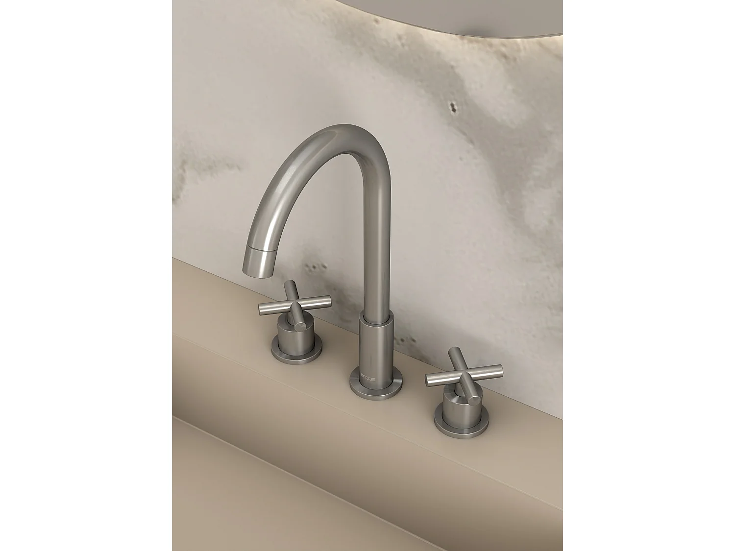 Robinet mélangeur lavabo sur plage Nickel brossé - Corbeau