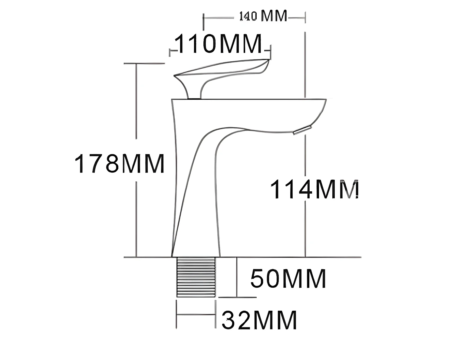 Mitigeur lavabo Noir & Chromé - Canopus