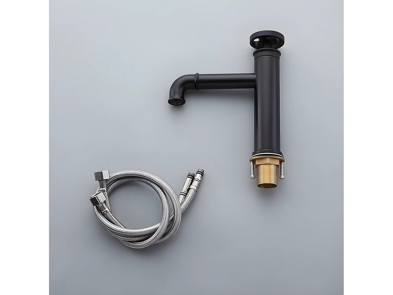 Mitigeur lavabo salle de bain style industriel - Noir