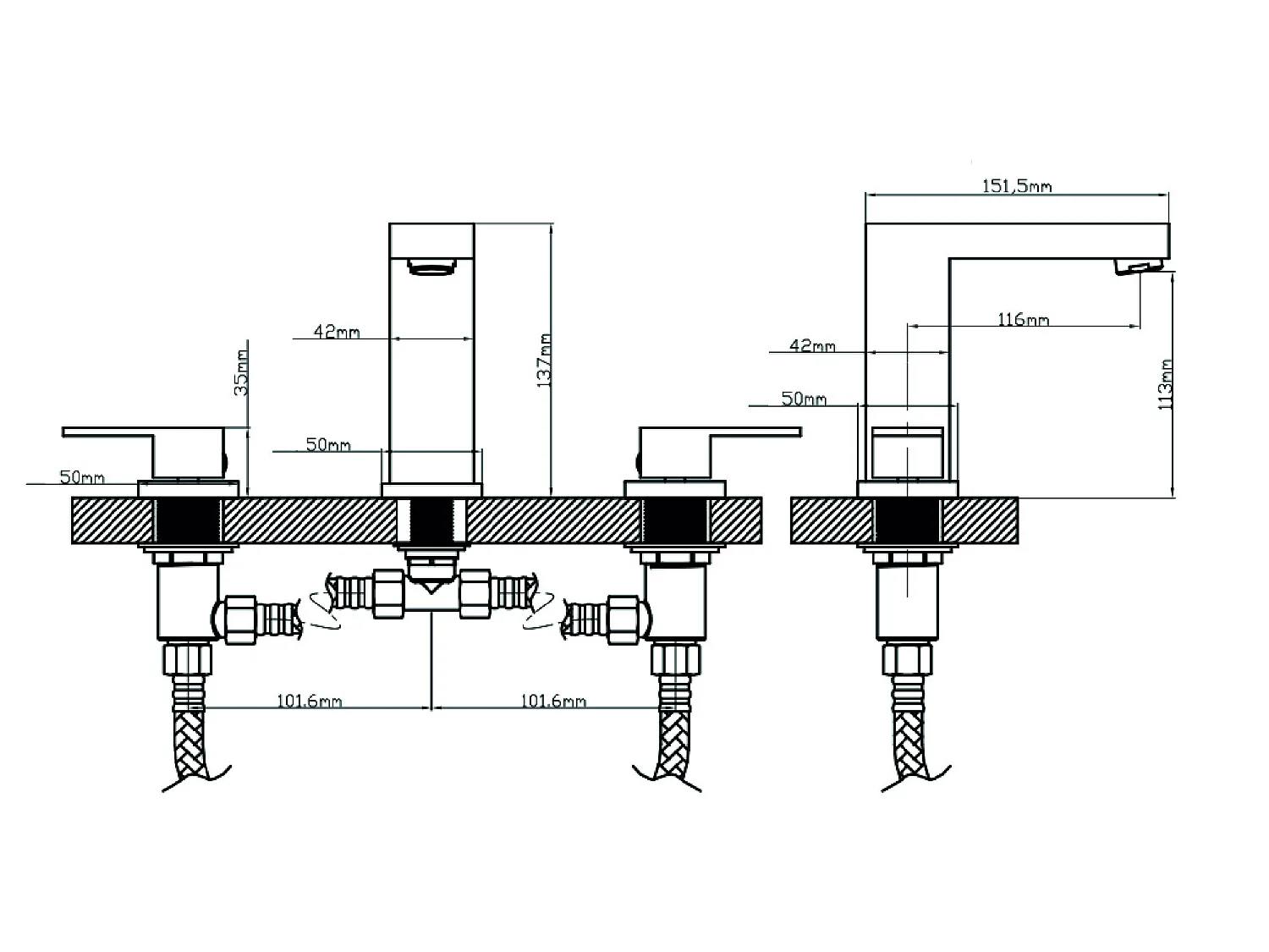 Mélangeur de lavabo sur plage Chromé - Sirius
