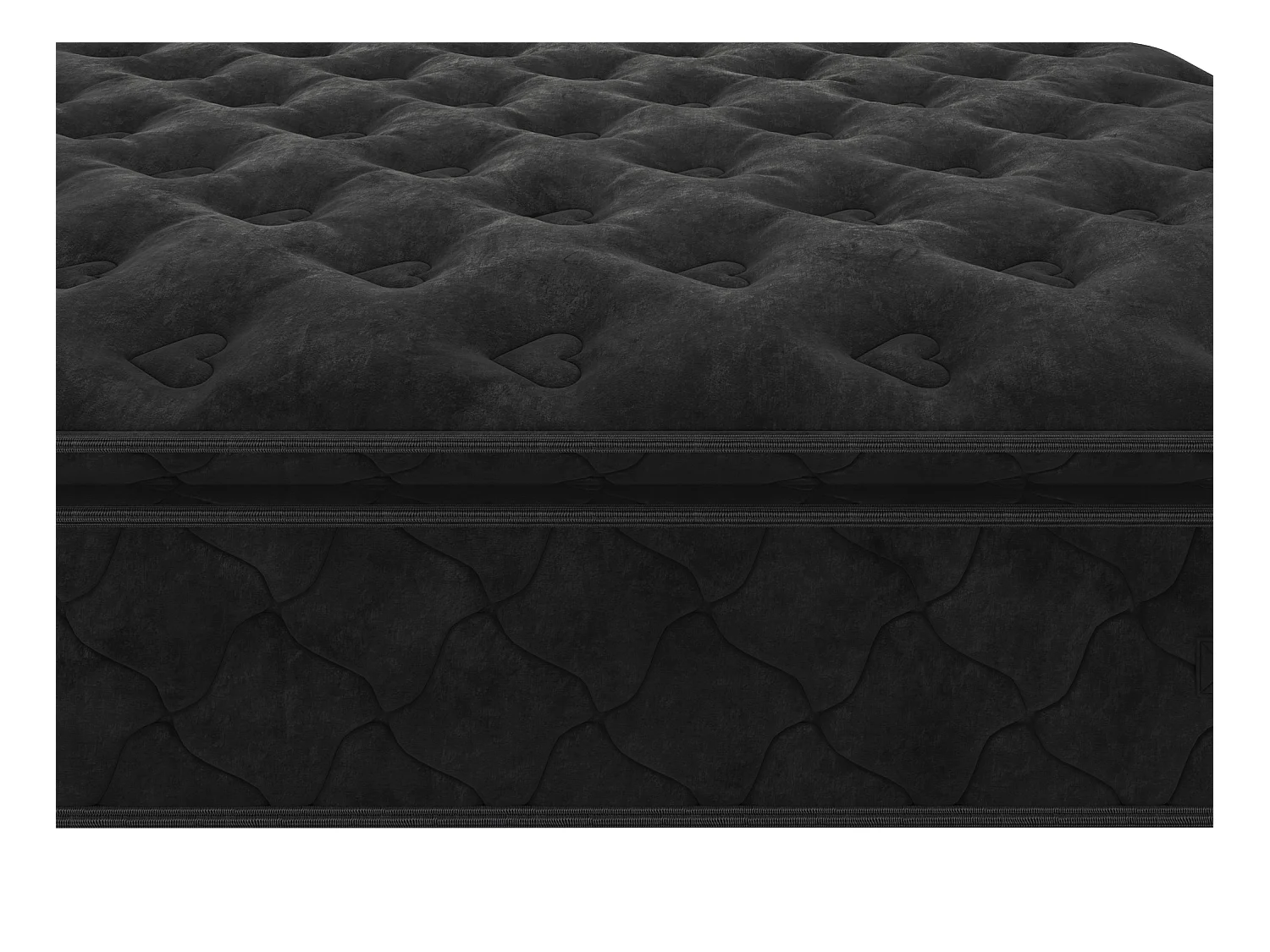 Ensemble 140 x 190 cm cadre à lattes + matelas ressorts ensachés surmatelas intégré ép.28cm - BLACK DREAM de YSMÉE